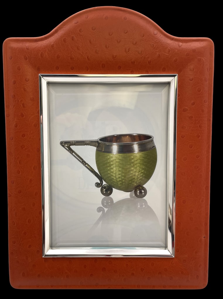 Del Conte Crocodile Leather & Sterling Silver Picture Frame New in Box (1 of 7)