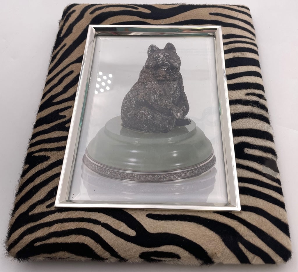 Del Conte Zebra & Sterling Silver Italian Picture Frame New in Box (1 of 8)