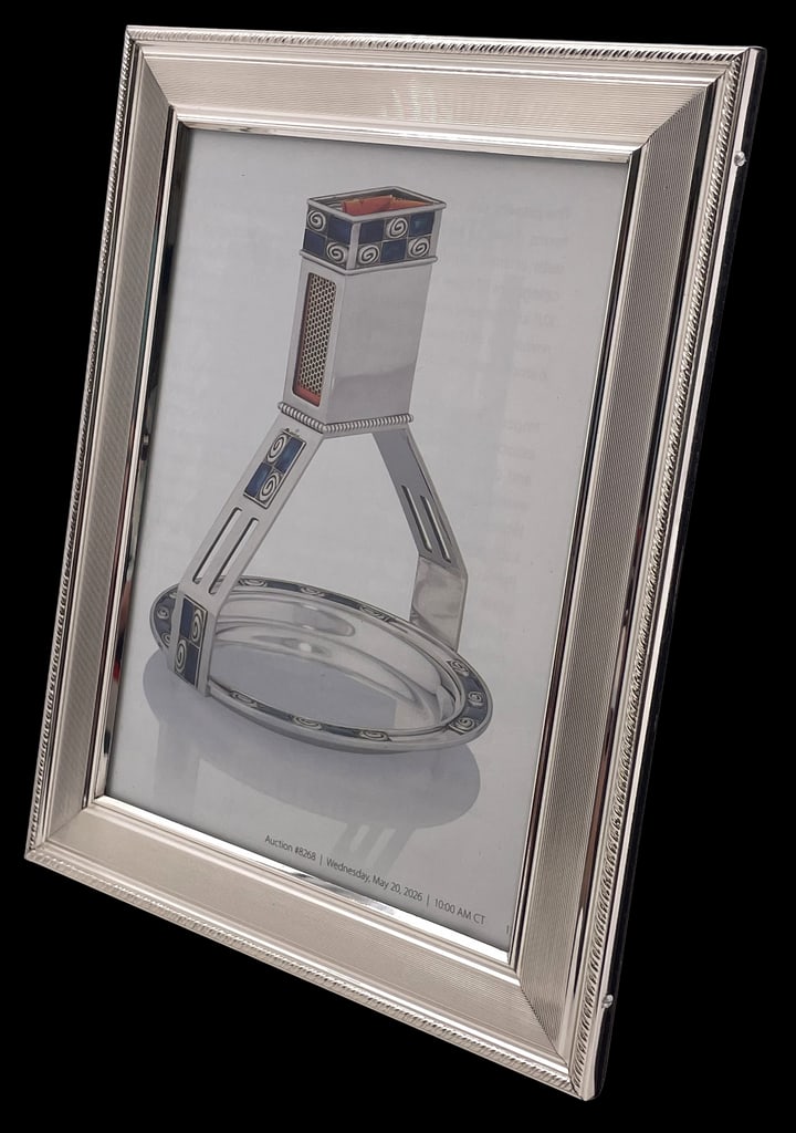 Del Conte Italian Sterling Silver Picture Frame in Mid-Century Modern Style (1 of 6)
