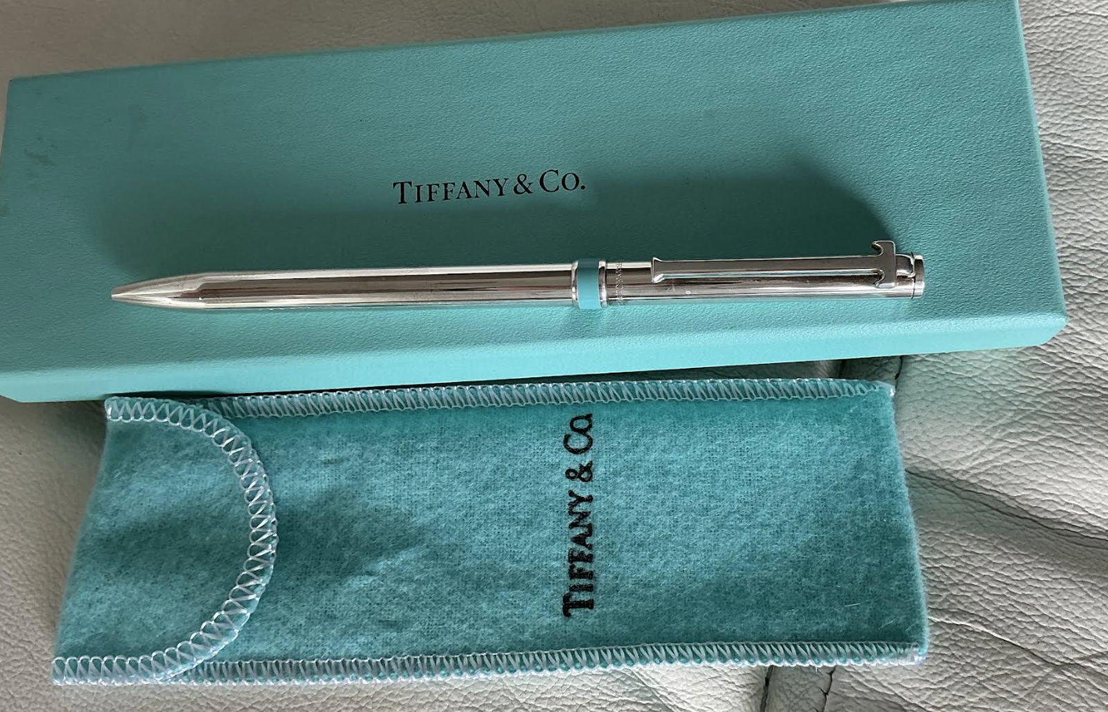 Tiffany & Co Sterling Silver Pen With Pouch and Box (1 of 5)