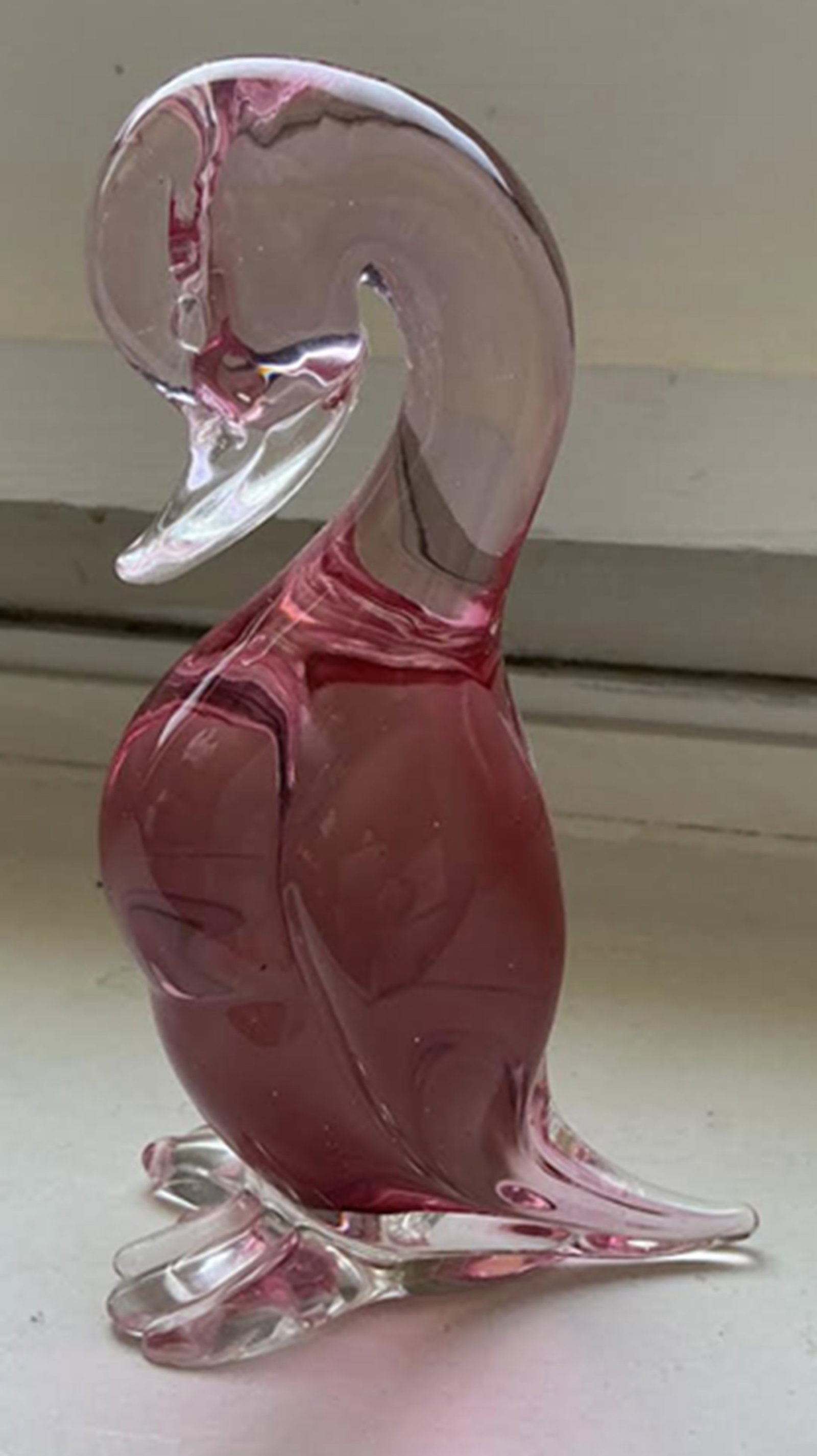 Vetreria Murano Glass Oball Raspberry Pink Duck Stickers Made in Italy (1 of 6)