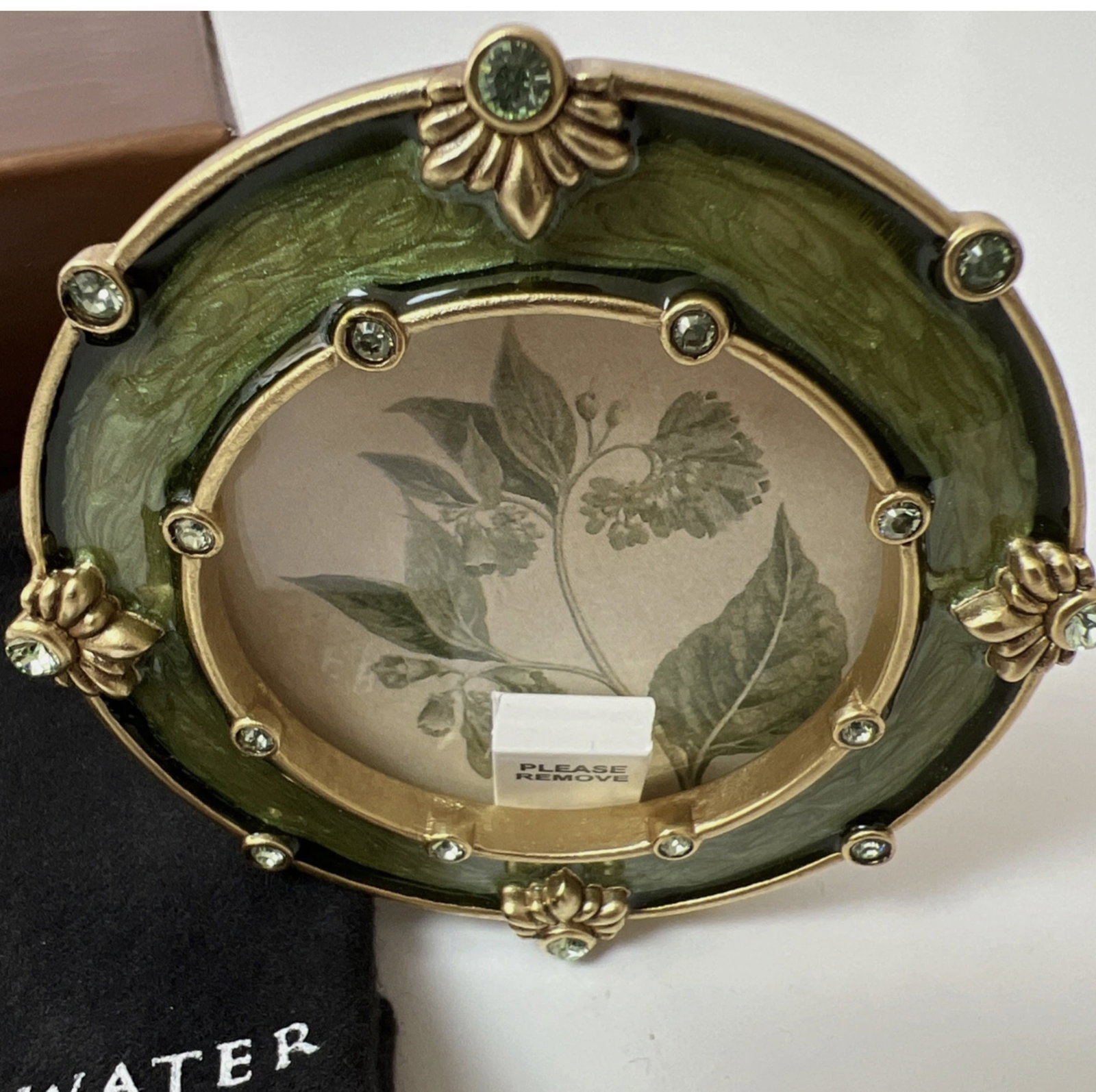Jay Strongwater Enamel Swarovski jeweled Green Picture Frame With Original Box (1 of 4)
