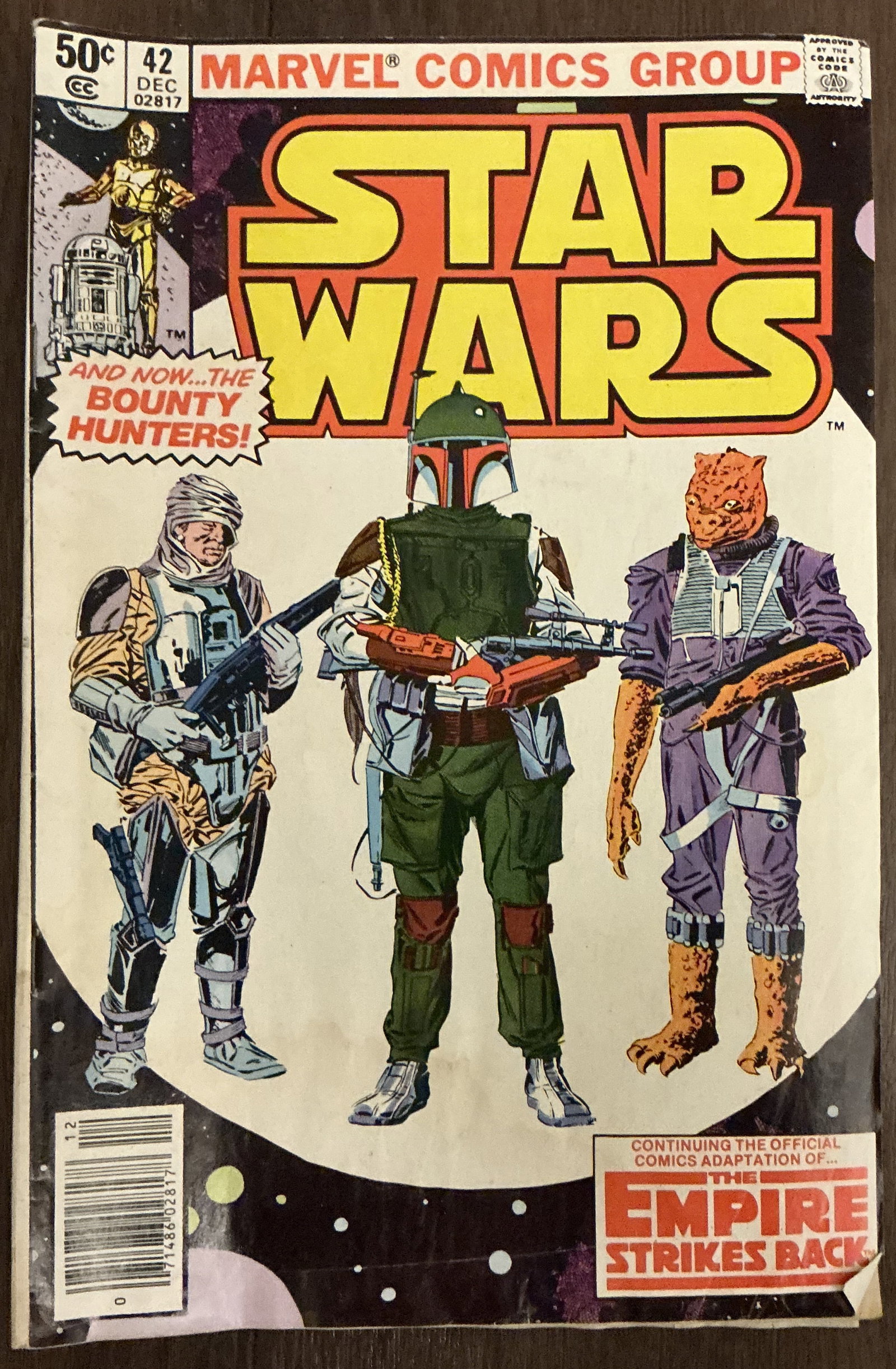 Marvel Comics Star Wars First Appearance of Boba Fett No. 42: Marvel Comics Star Wars First Appearance of Boba Fett No. 42 is one of the most desirable issues from the original Marvel Star Wars series, featuring the first comic-book appearance of Boba Fett withi