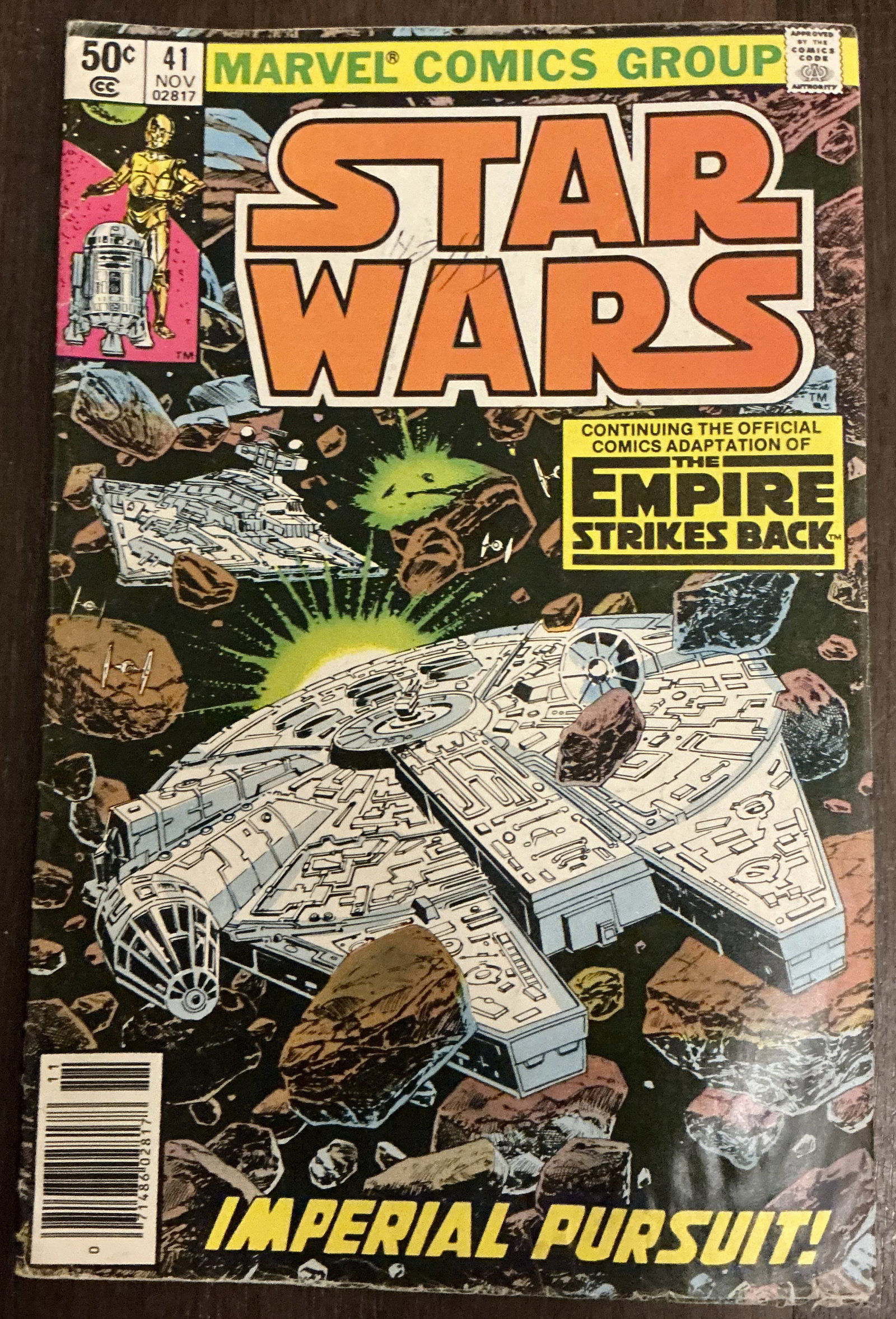 Marvel Comics Star Wars Imperial Pursuit No. 41: Marvel Comics Star Wars Imperial Pursuit No. 41 continues the official comic adaptation of The Empire Strikes Back and features a striking action cover centered on the Millennium Falcon fleeing