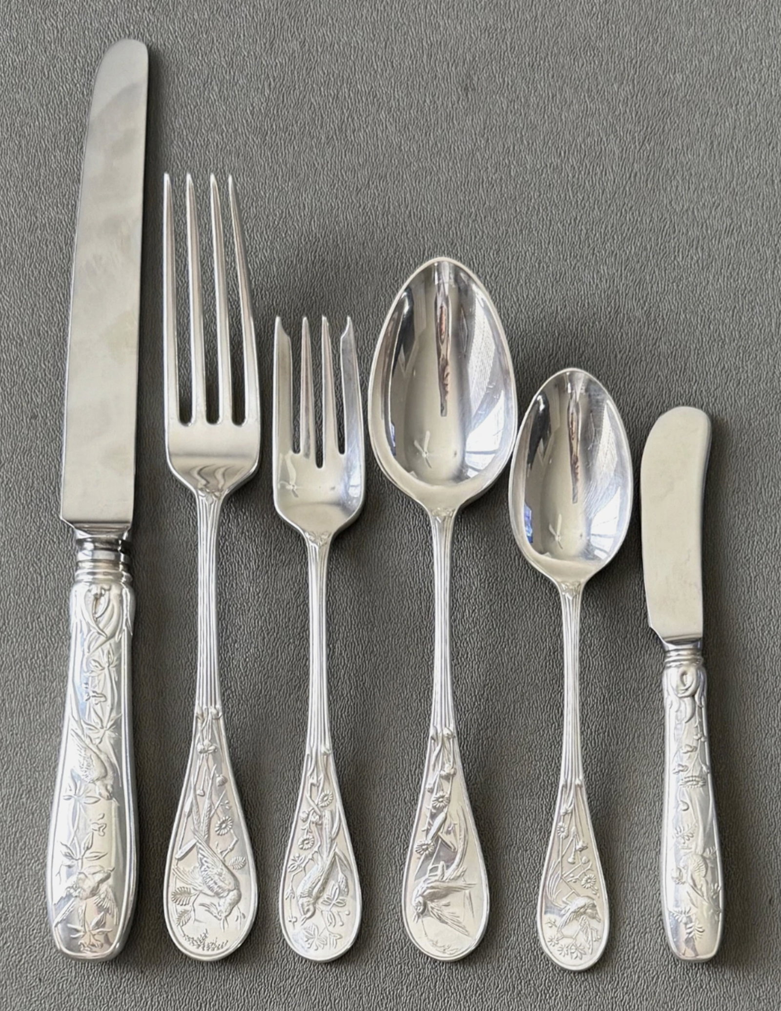 Tiffany & Co Sterling Silver Audubon Flatware Service for 6 With Pouches (1 of 6)