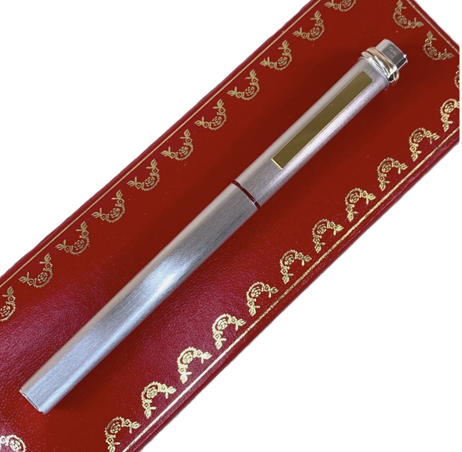 Cartier Silver Trinity Vendome Fountain Pen With Box: Cartier Silver Trinity Vendome Fountain Pen With Box