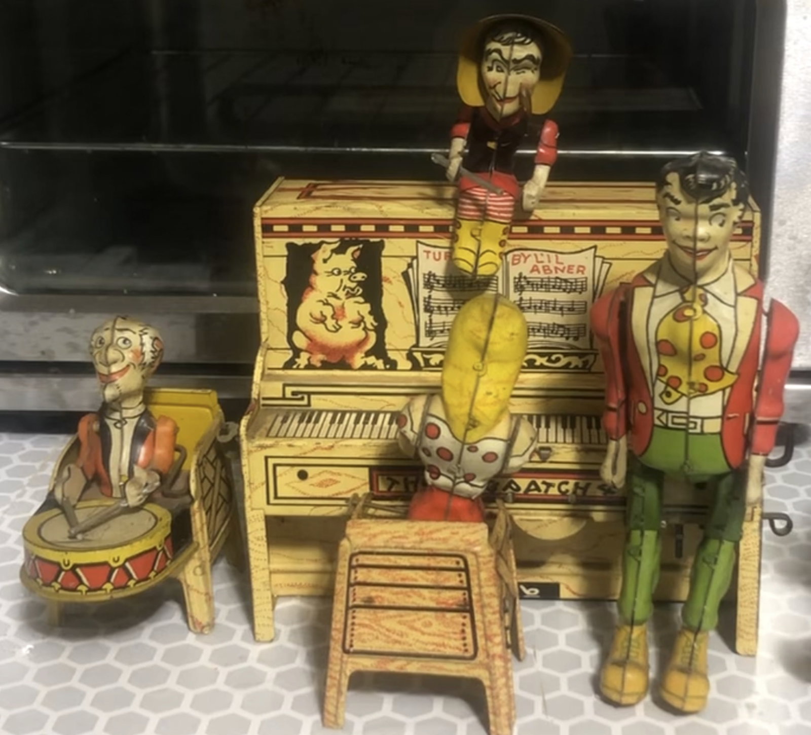 Lil Abner Tin Litho Wind Up Works - 2