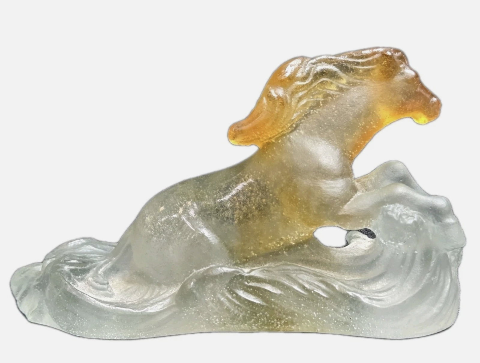 Daum Pate De Verre Horse Figurine Paperweight MAde in France: Daum Pate De Verre Horse Figurine Paperweight MAde in France. Measures approx 2.5" Tall x 4" Long No CHips or cracks present