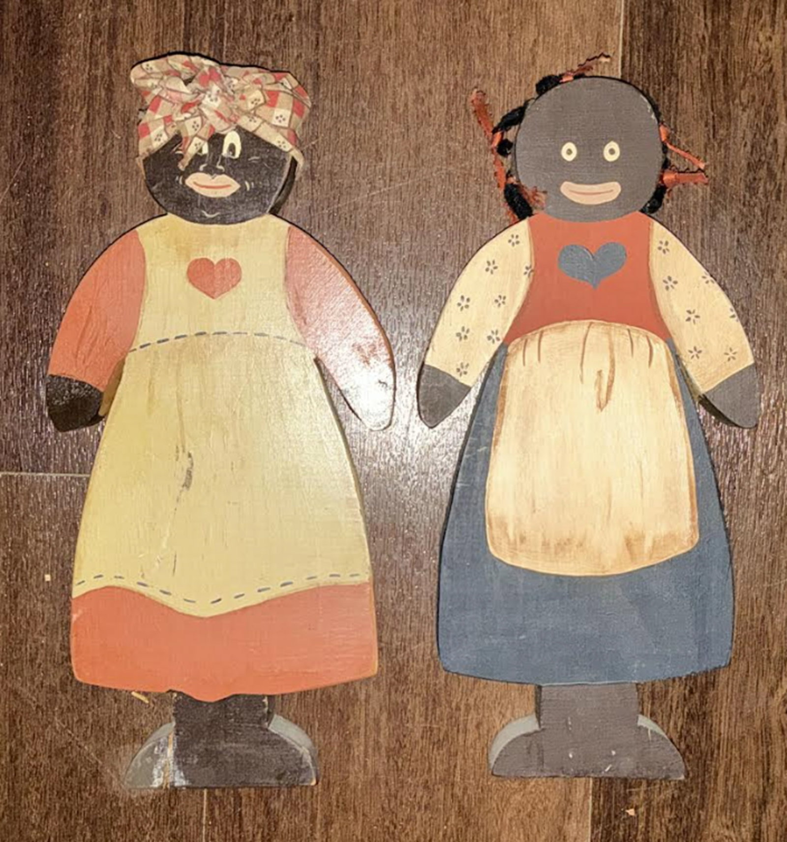 Black Americana Era Wooden Hand Carved Folk Art Figurines (1 of 6)