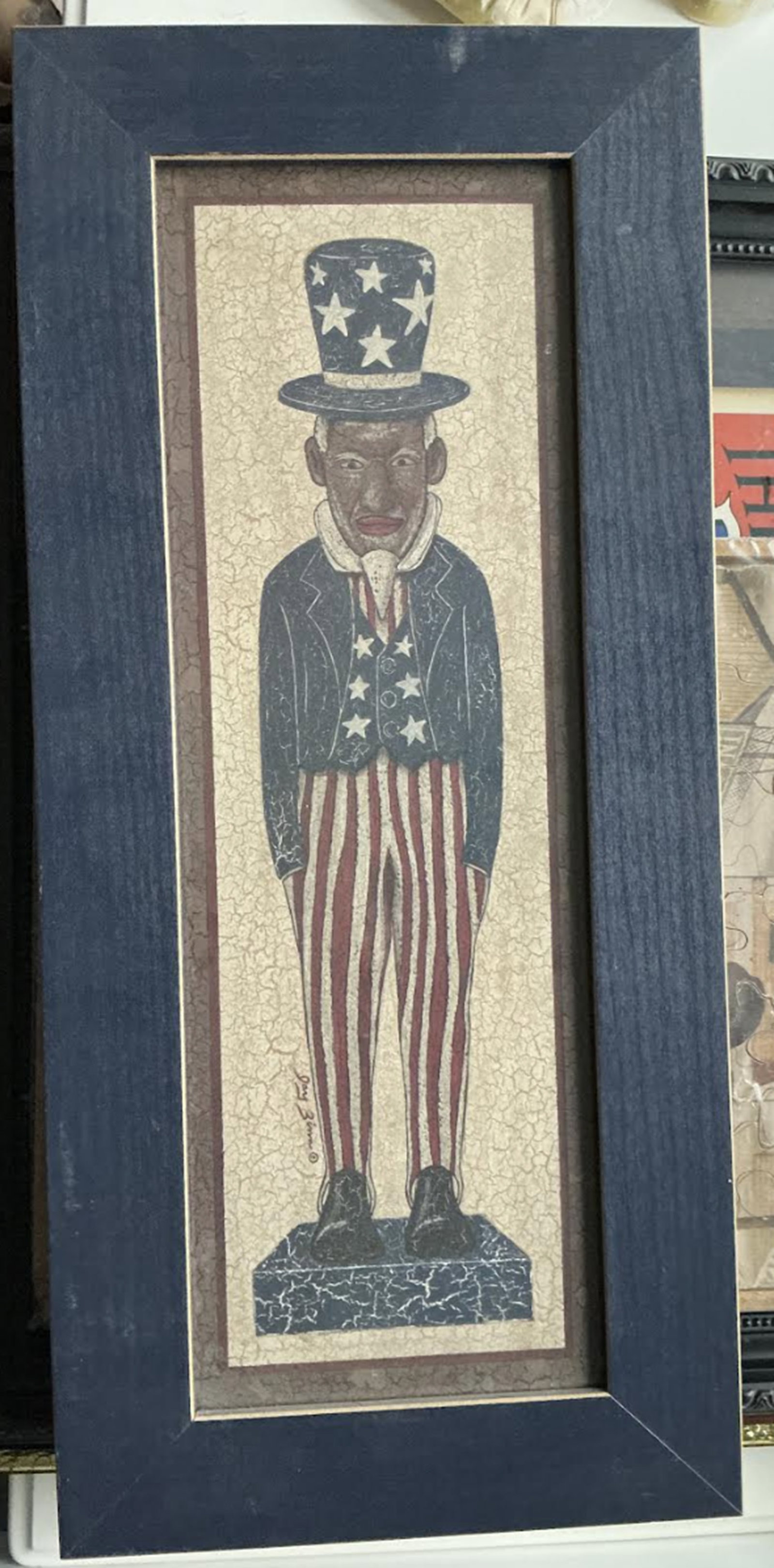 Black Americana Era Uncle Sam Framed Figurine (1 of 6)