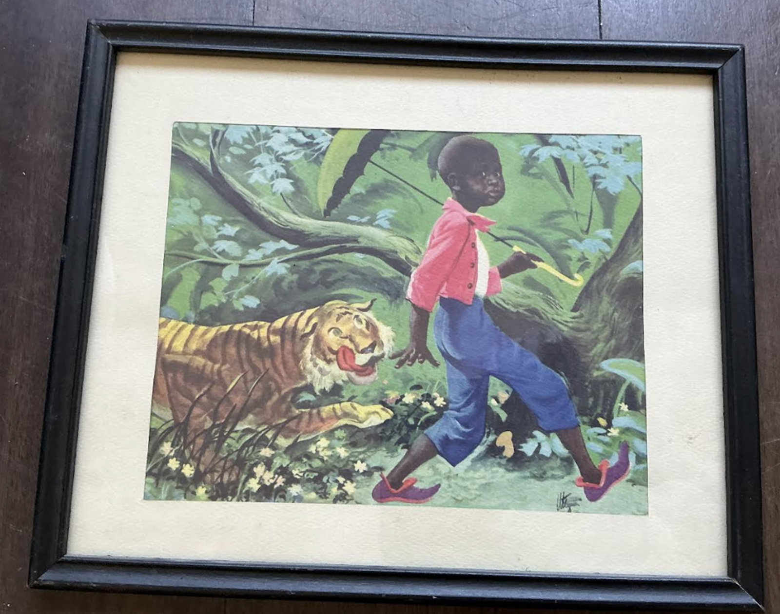 Black Americana Era Framed Art Little Sambo: Black Americana Era Framed Art Little Sambo Measures approx 10.5 inches x 8.5 inches wide