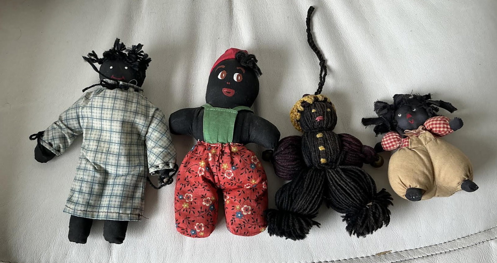 Cloth Rag Art Dolls: Cloth Rag Doll Collection. Handmade. Measures approx 4 ,5 and 7 inches tall