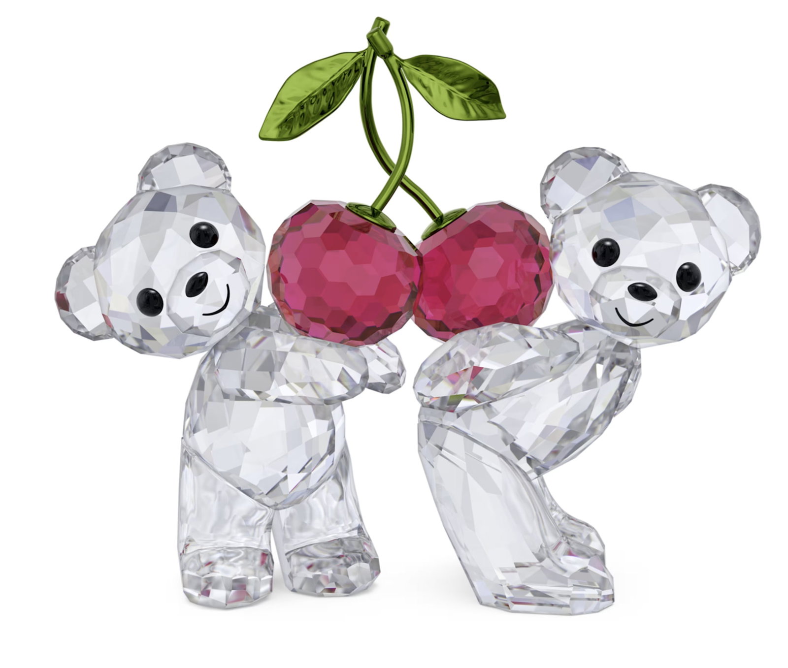 Swarovski Signed CRYSTAL KRIS BEARS HOLDING CHERRIES IN ITS ORIGINAL BOX NEW!: Swarovski Signed CRYSTAL KRIS BEARS HOLDING CHERRIES IN ITS ORIGINAL BOX NEW!. This playful figurine features a pair of bears, each holding a red crystal cherry. Bright touches of red and green, as