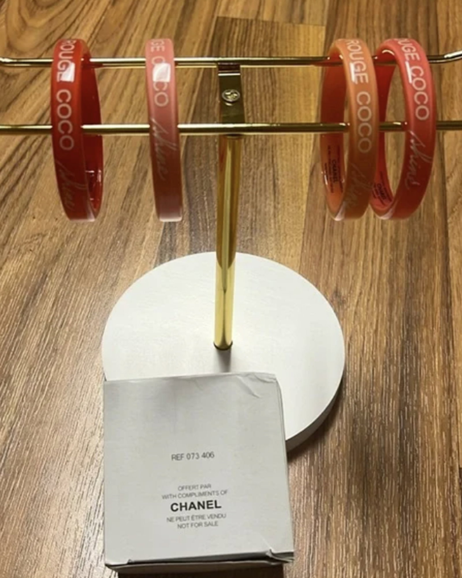 Chanel set of 4 bracelets with box.: Chanel set of 4 bracelets with box.
