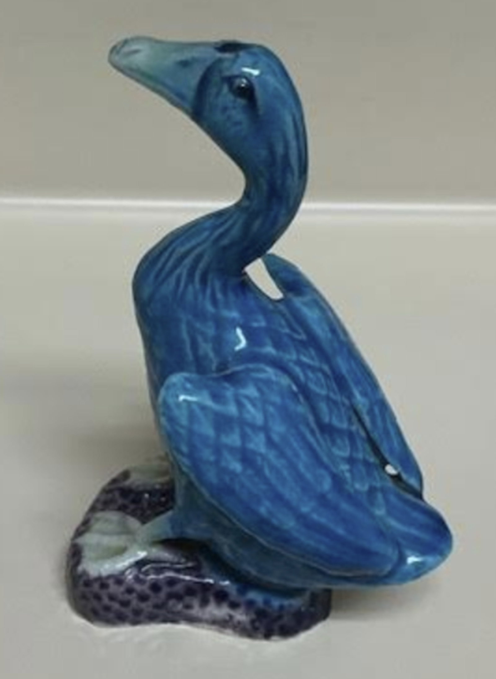 Chinese Export Turquoise Glazed Porcelain Goose Duck Figurine: Chinese Export Turquoise Glazed Porcelain Goose Duck Figurine Inscribed CHINA Measures approx 3 inches wide 4.5 inches tall