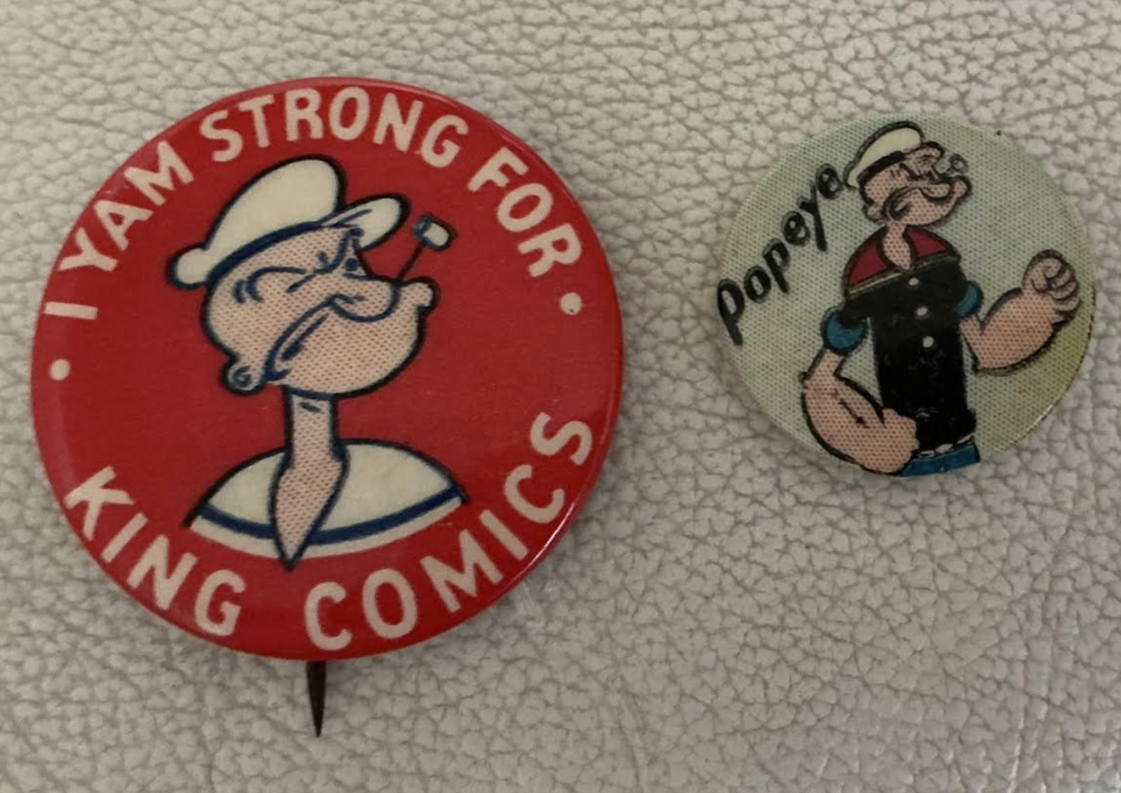 Vintage Popeye King Comics I Yam Strong Pinback Pin (1 of 4)