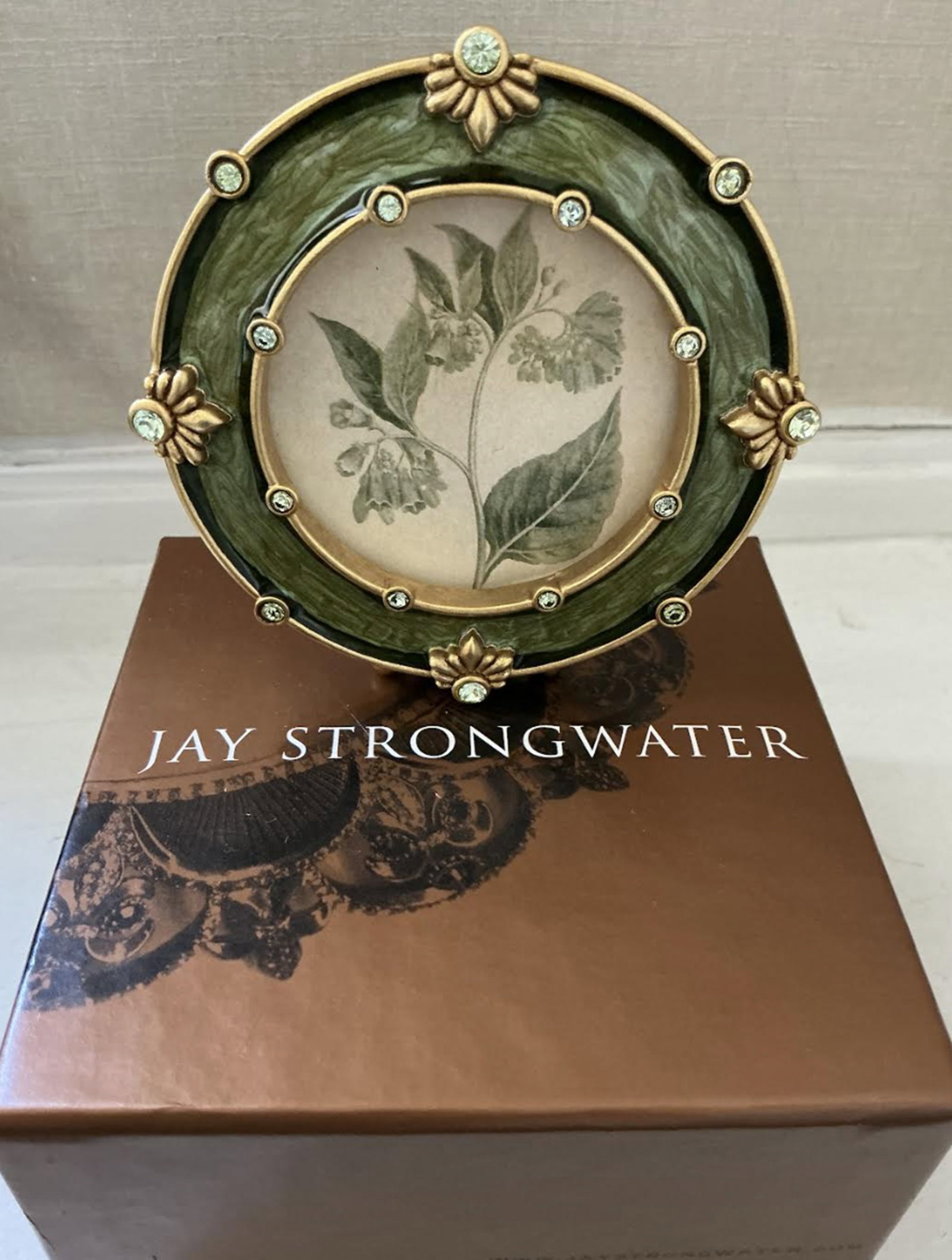 Jay Strongwater Enamel Swarovski jeweled Green Picture Frame With Original Box (1 of 6)