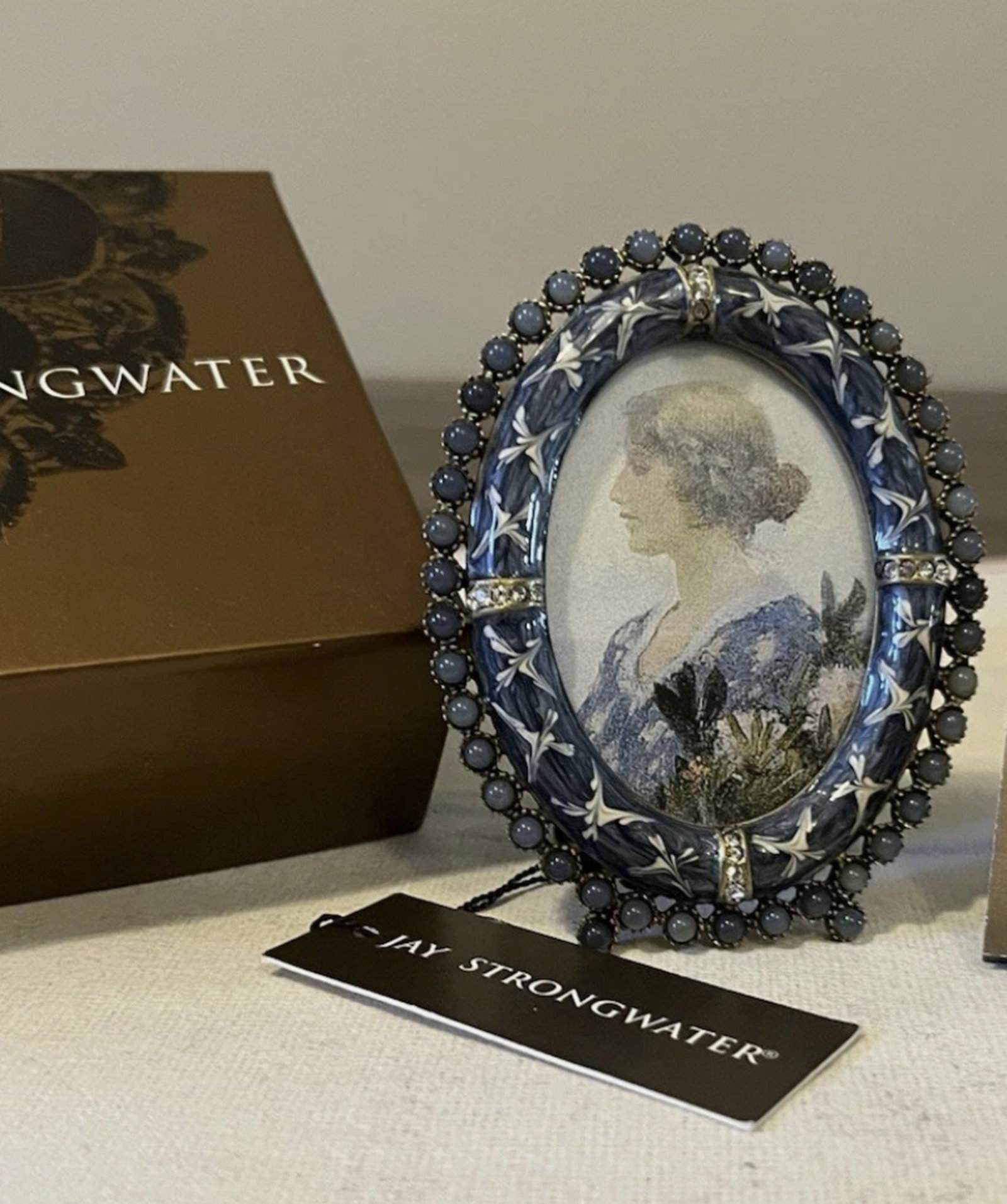 Jay Strongwater Enamel Swarovski jeweled Blue Picture Frame With Original Box (1 of 5)