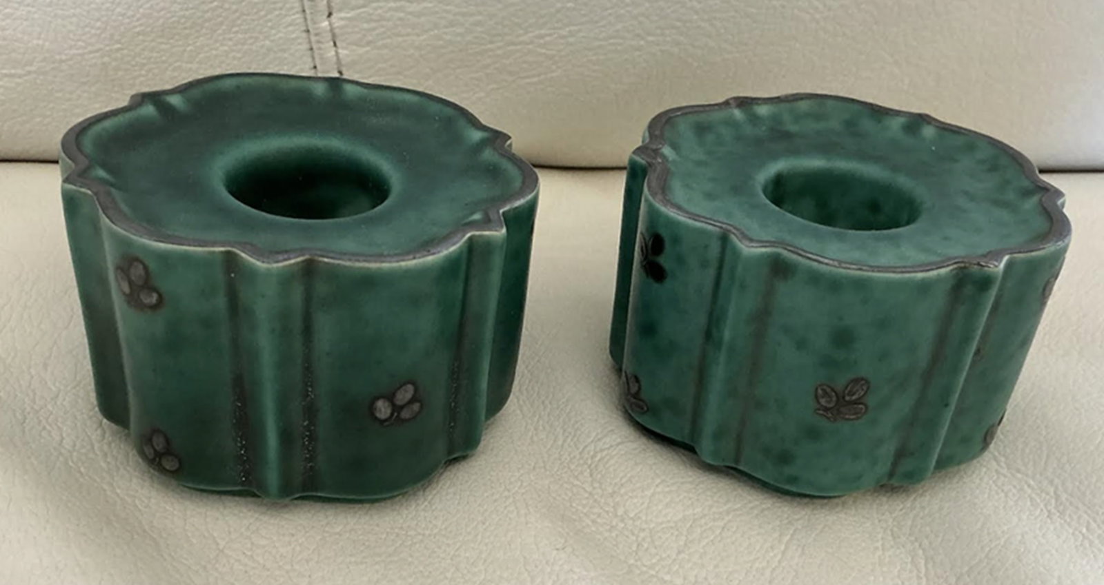 GUSTAVSBERG ARGENTA Pair of Candle Stick Holders made in Sweden by Wilhelm Kage (1 of 5)