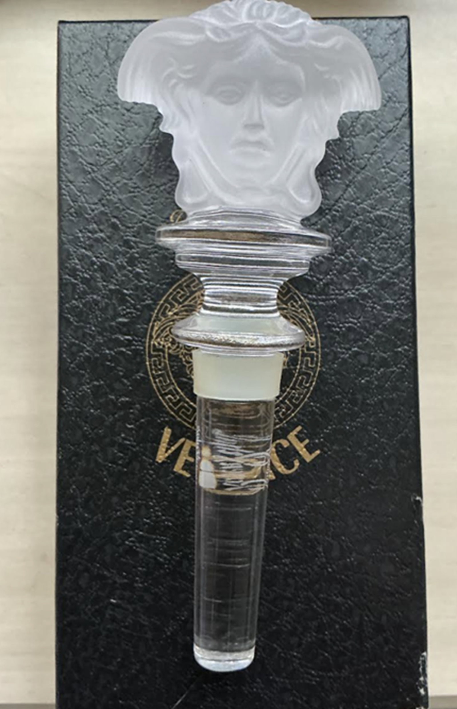 VERSACE Rosenthal "Medusa" Crystal Wine Bottle Stopper With Box (1 of 5)