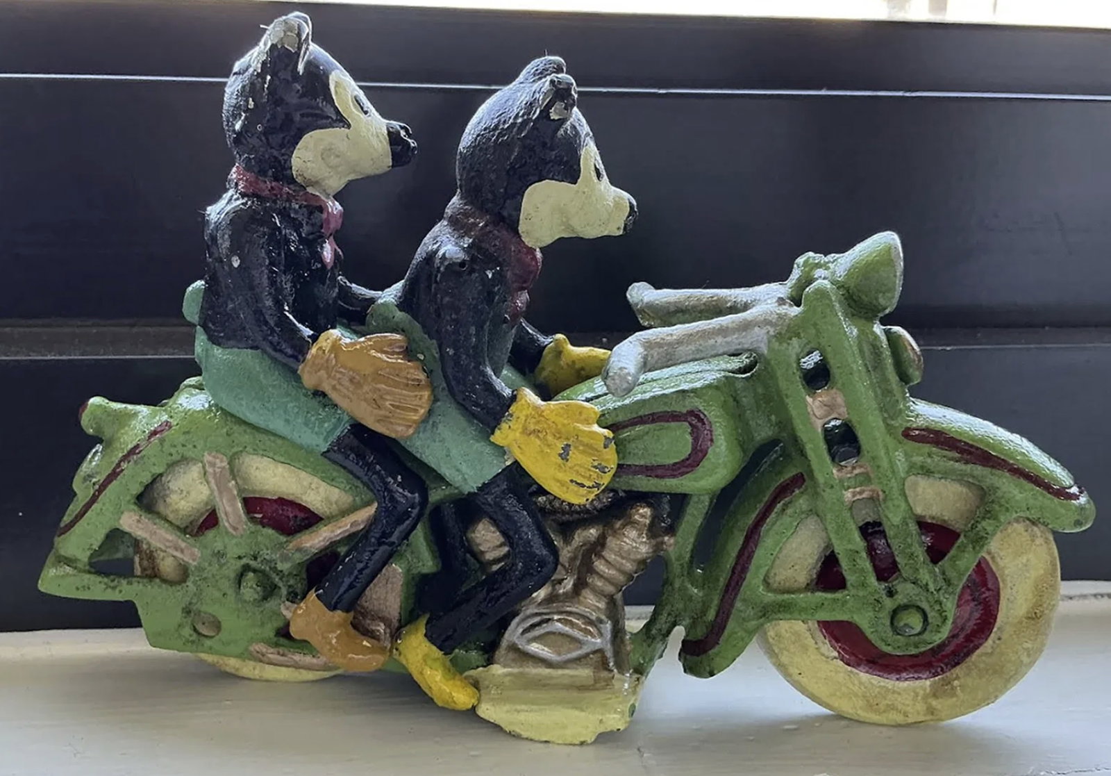 Cast Iron Mickey Mickey Mouse On Motorcycle - 2