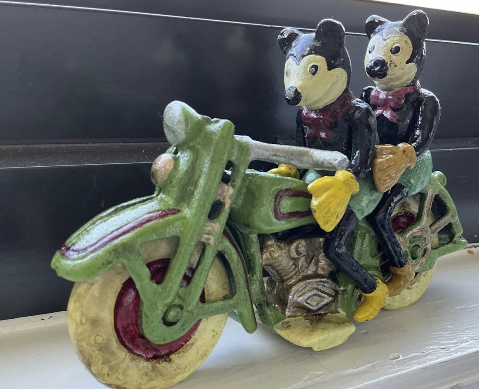 Cast Iron Mickey Mickey Mouse On Motorcycle - 3
