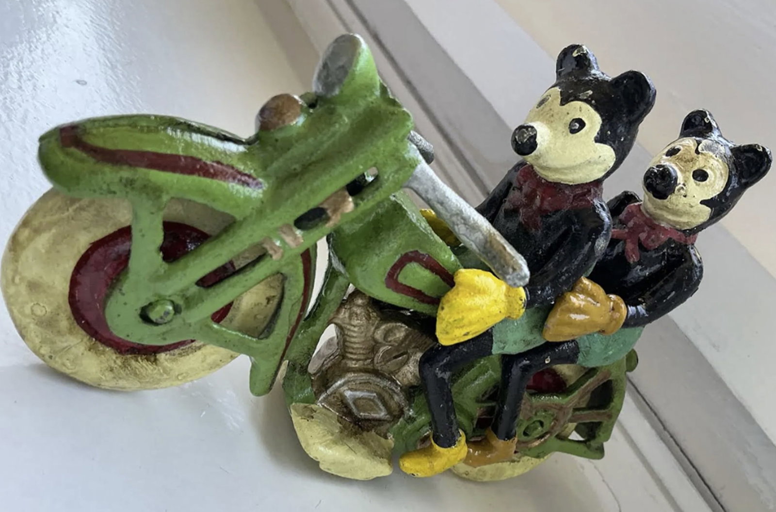 Cast Iron Mickey Mickey Mouse On Motorcycle - 5