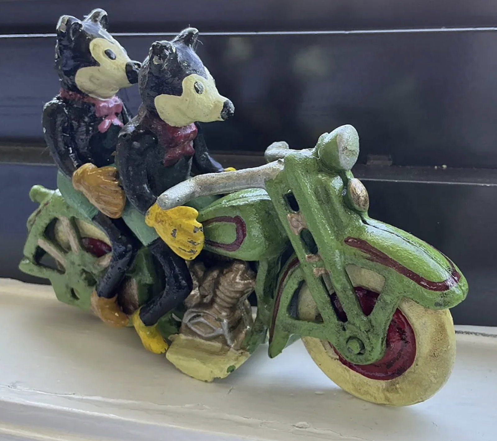 Cast Iron Mickey Mickey Mouse On Motorcycle - 6