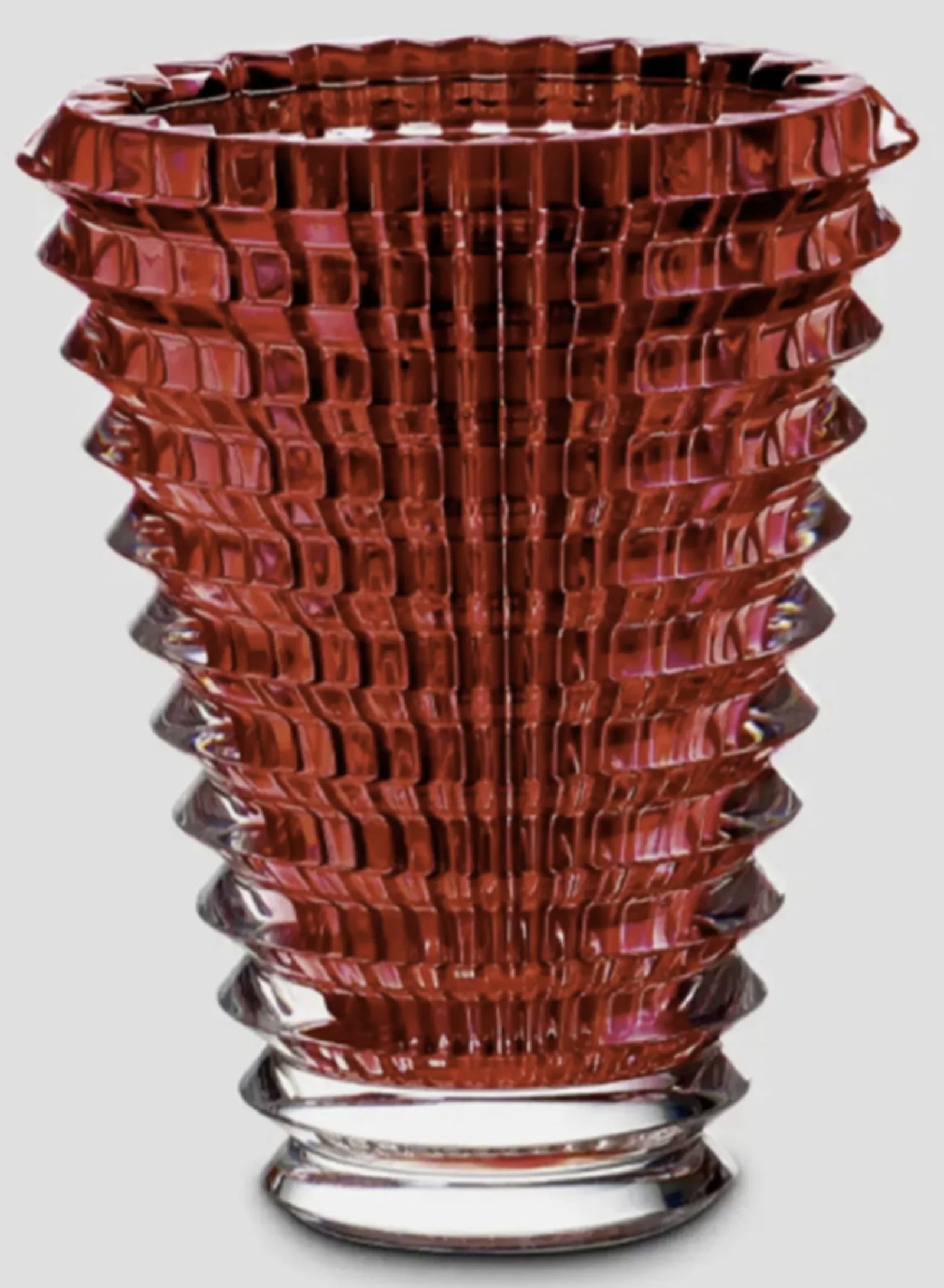Baccarat Signed Crystal Red Eye Vase made in France NEW IN BOX! - 2