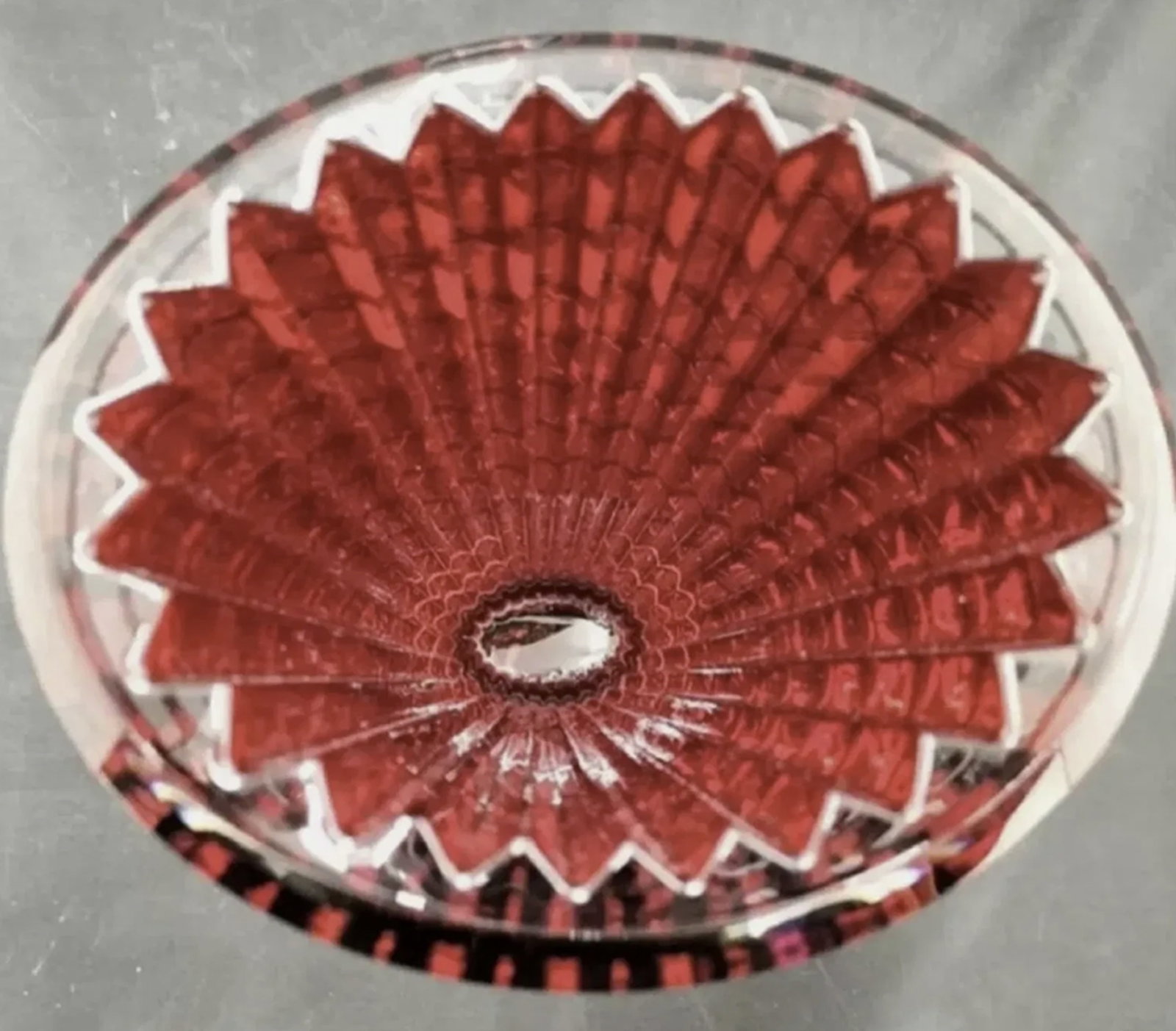 Baccarat Signed Crystal Red Eye Vase made in France NEW IN BOX! - 3