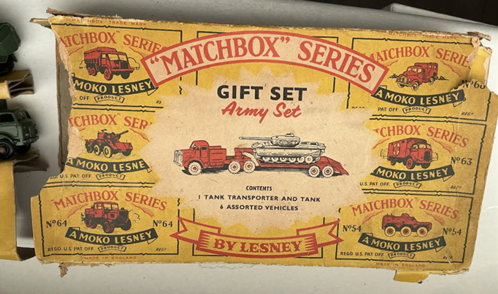 Matchbox Lesney Gift Set G-5 Army Military Vehicles with Original Box - 5