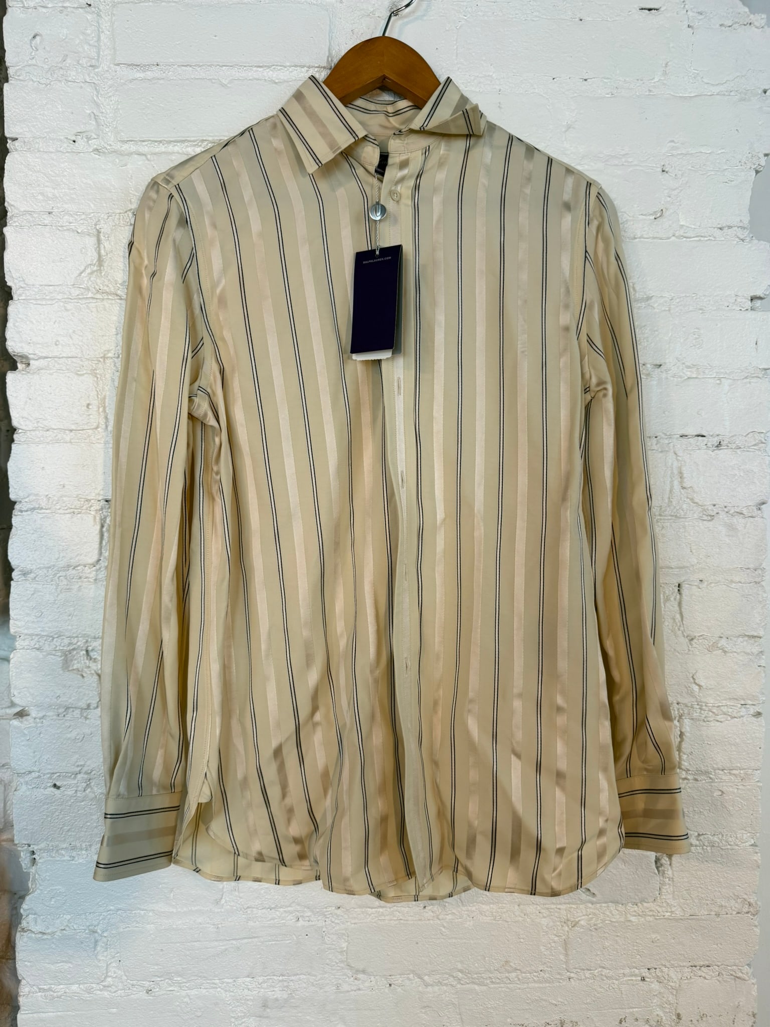 Women's Ralph Lauren Collection Blouse: Brand new with tags Collection silk blouse Cream Stripe
