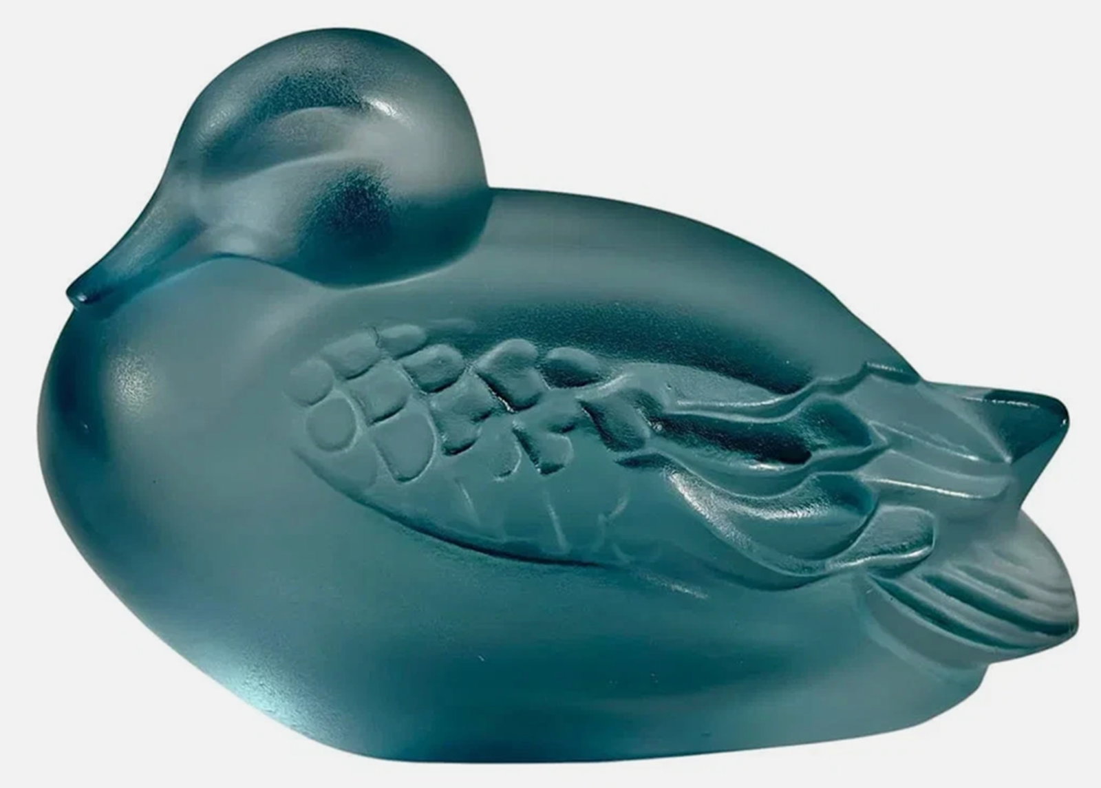 Lalique Signed Blue Crystal Figurine Made in France: Lalique Signed Blue Crystal Figurine Made in France. Measures approx 1.5 x 2.5 in. no chios or cracks present