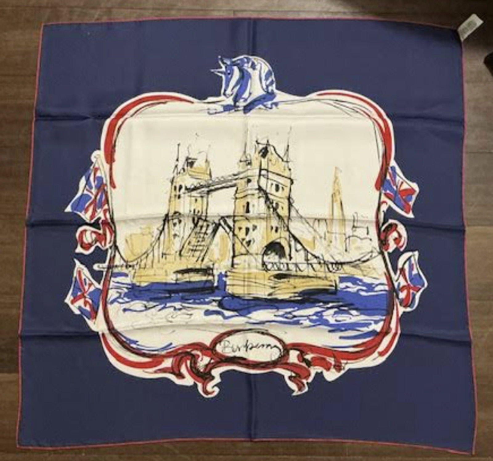 Burberry Silk Scarf Made italy (1 of 4)