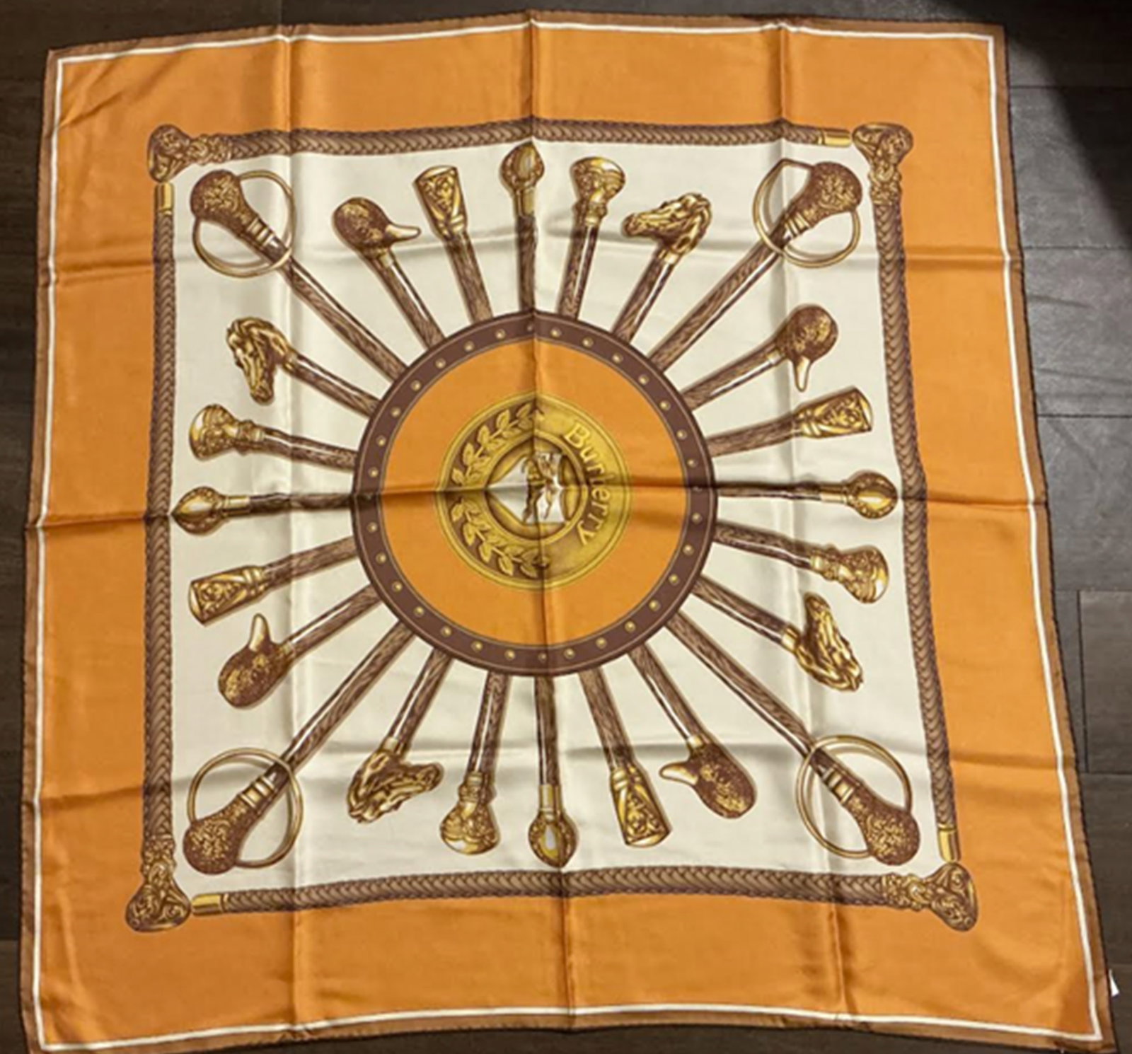 Burberry Silk Scarf Made in Italy: Burberry Silk Scarf Made in Italy . Measures approx 35.5" x 35.5" Never Worn New Conditon no stains or damage