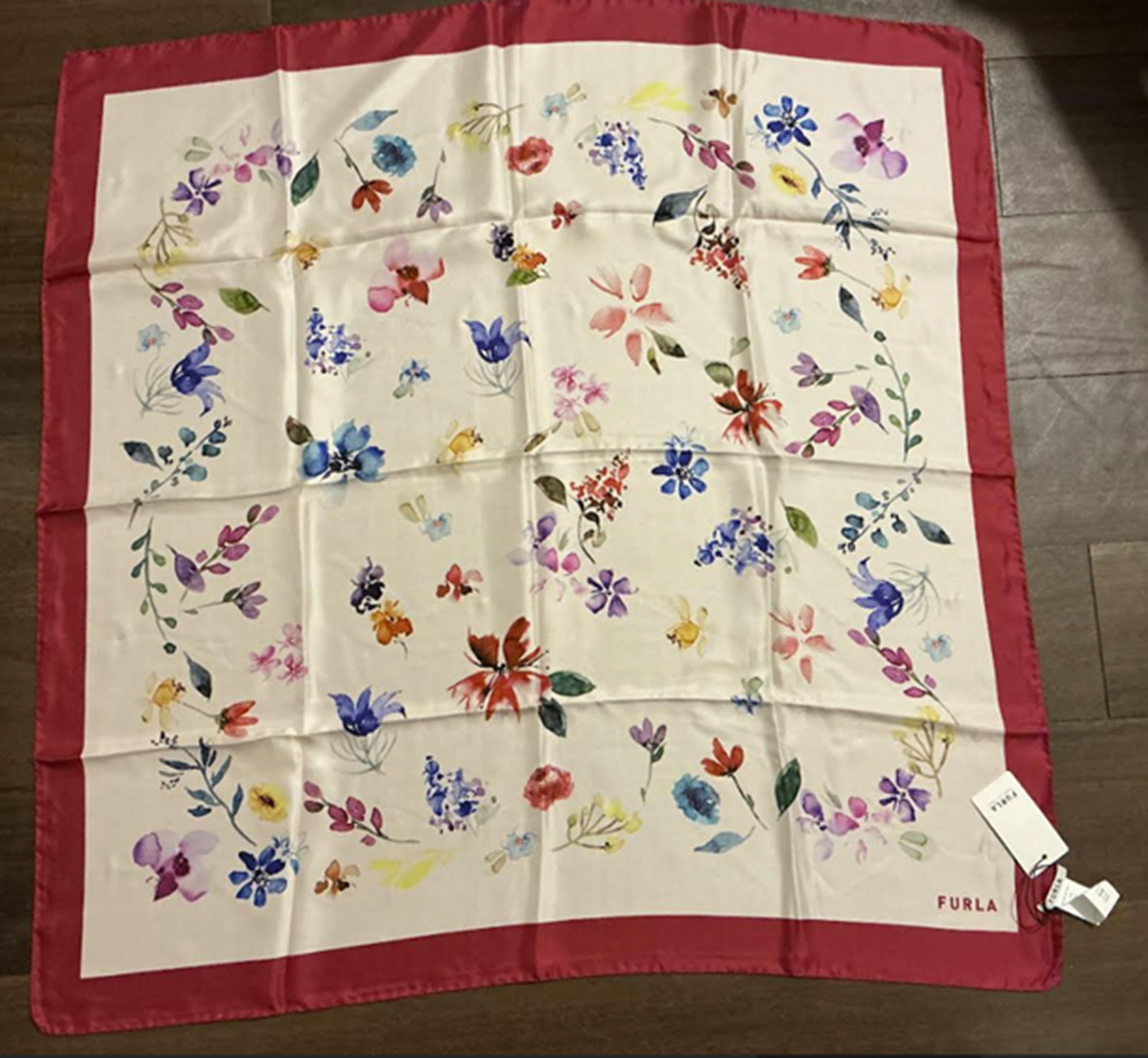 FURLA Silk Scarf Made in Italy: FURLA Silk Scarf Made in Italy . Measures approx 34.5." x 34.5." Never Worn New Conditon no stains or damage