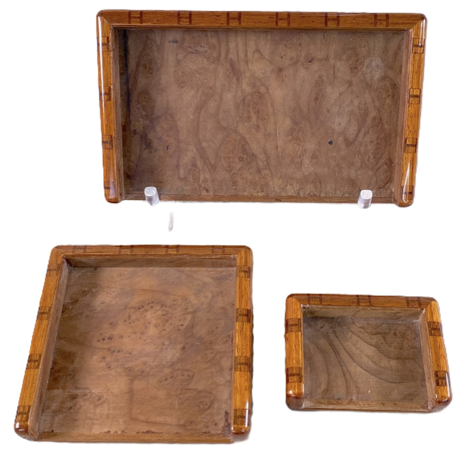 Hermes Burlwood H Tray Set Of 3 Made In France (1 of 7)