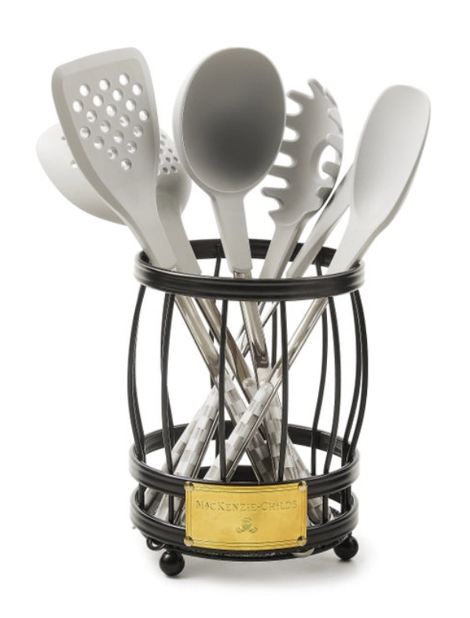 Mackenzie Childs Courtly Sterling Check Utensil Caddy Set (1 of 2)