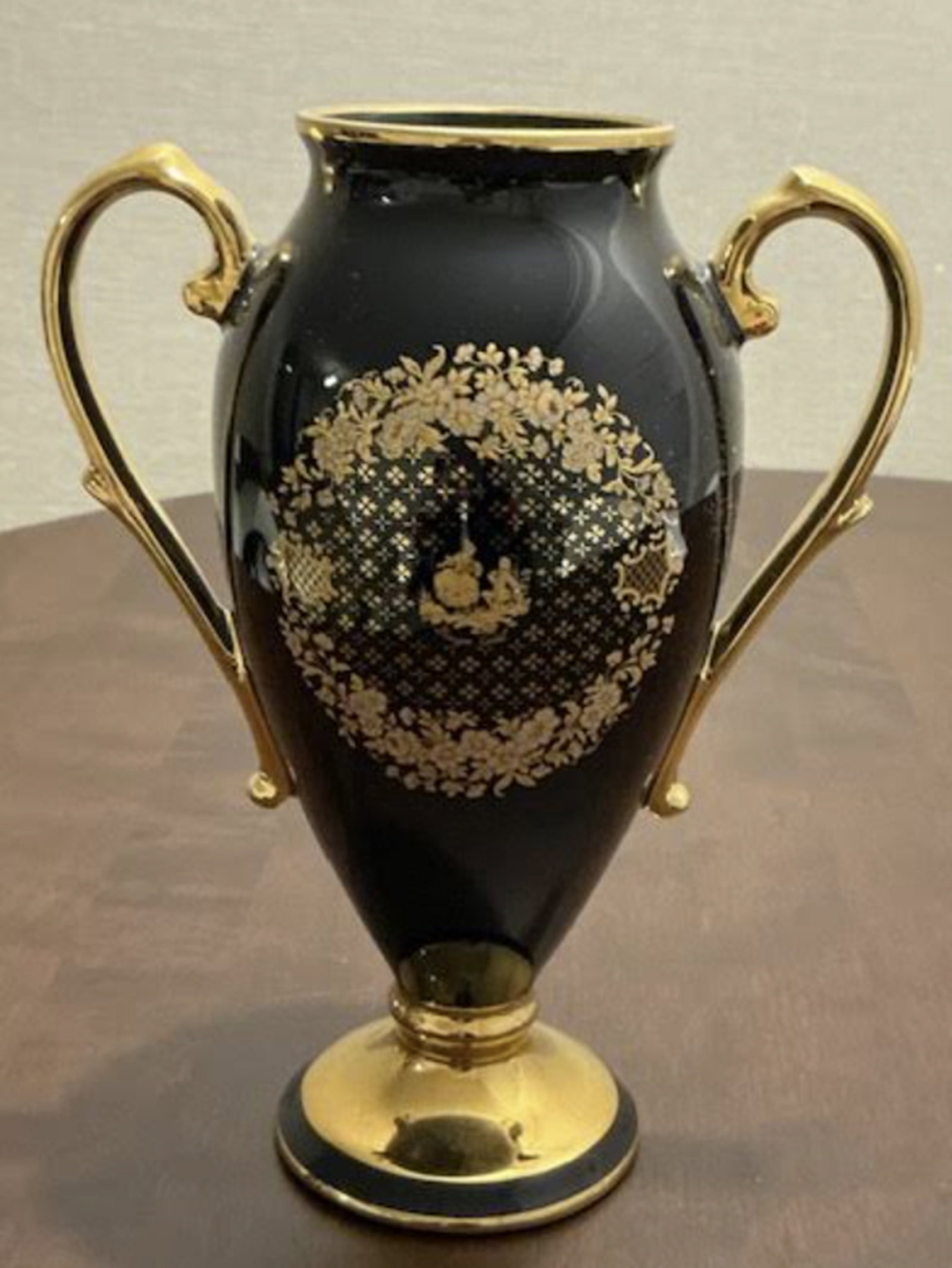 Limoges Castel France Signed Tall Porcelain Vase Urn With 22 Karat Gold accents (1 of 7)