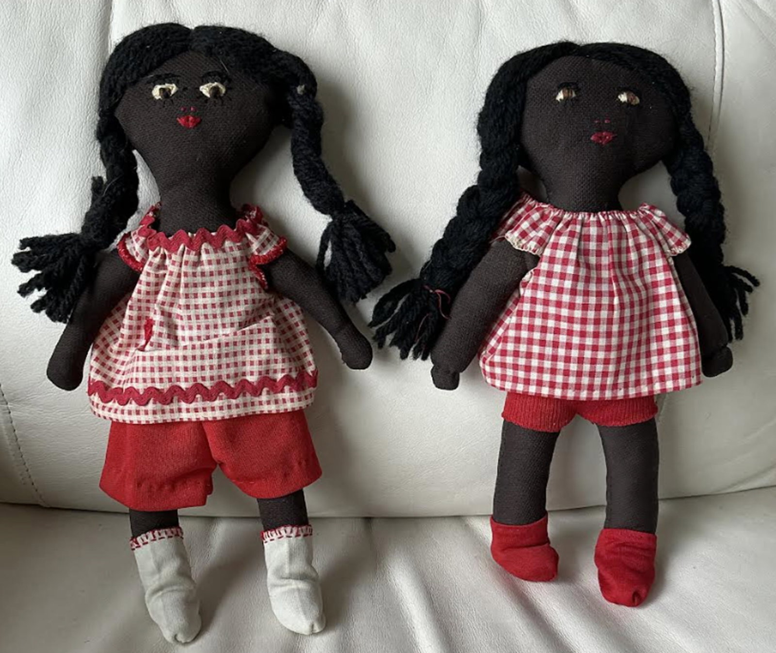 Cloth Rag Art Dolls: Rag Doll Collection. Handmade. Measures approx 12 inches tall