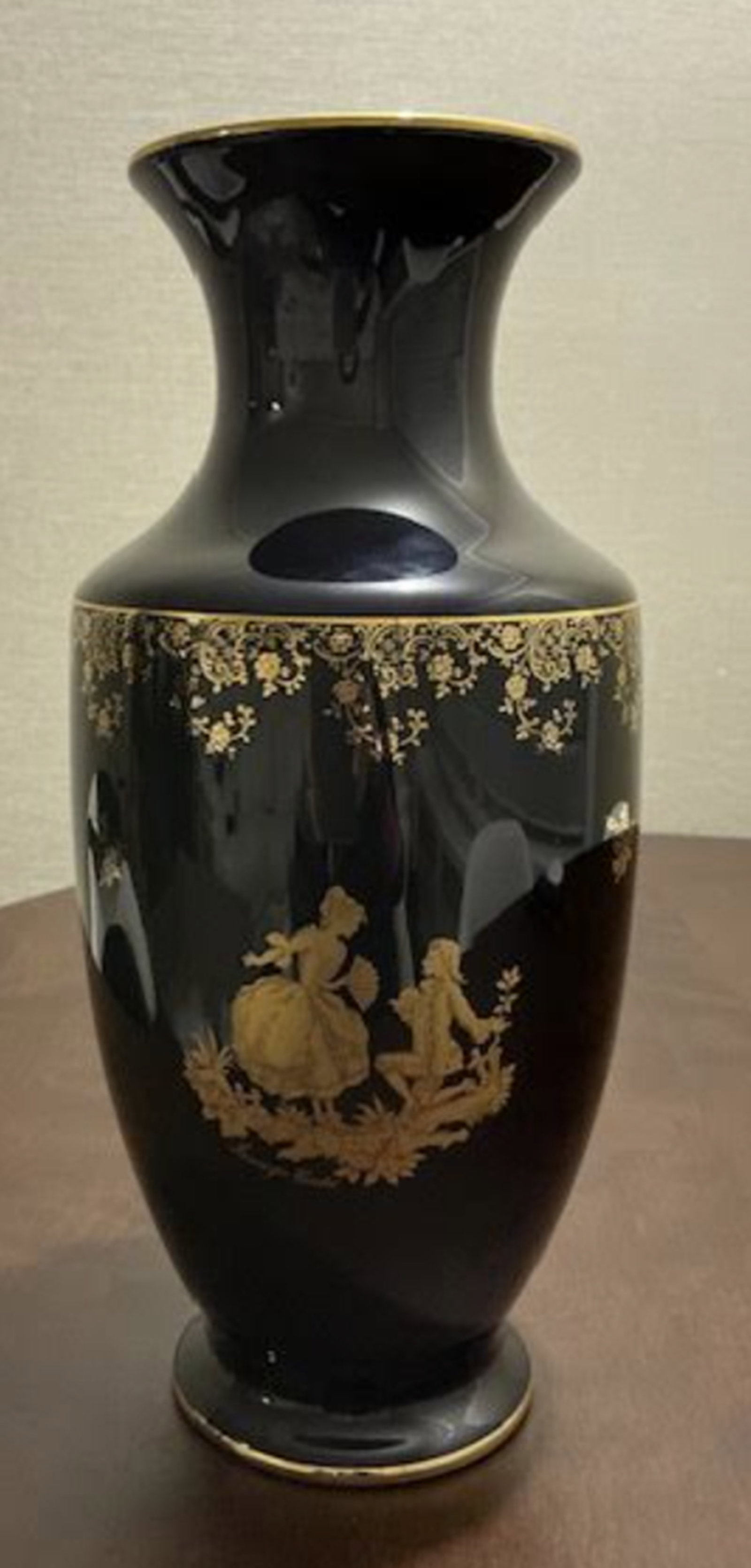 Limoges Castel France Signed Tall Porcelain Vase Urn With 22 Karat Gold accents (1 of 9)