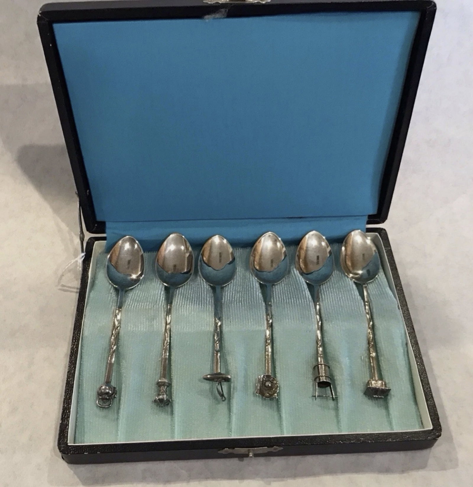 Japanese Sterling K UYEDA Set OF 6 Spoons With Orig Box (1 of 7)