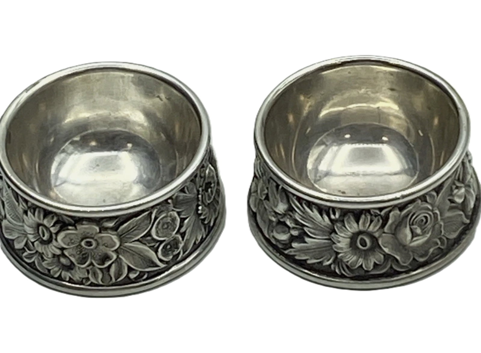 S. KIRK & SON Sterling Repousse Hand Made Pair of Salt Cellar Bowl (1 of 5)