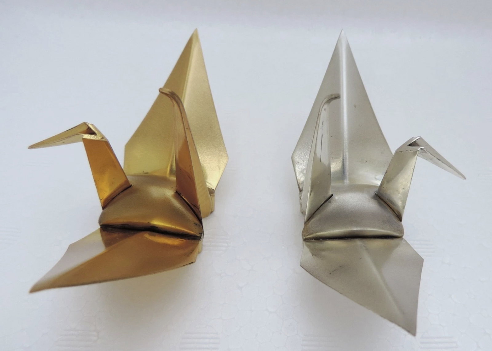 JAPANESE STERLING SILVER 925 ORIGAMI TSURU BIRD CRANE FIGURINE SCULPTURES (1 of 7)