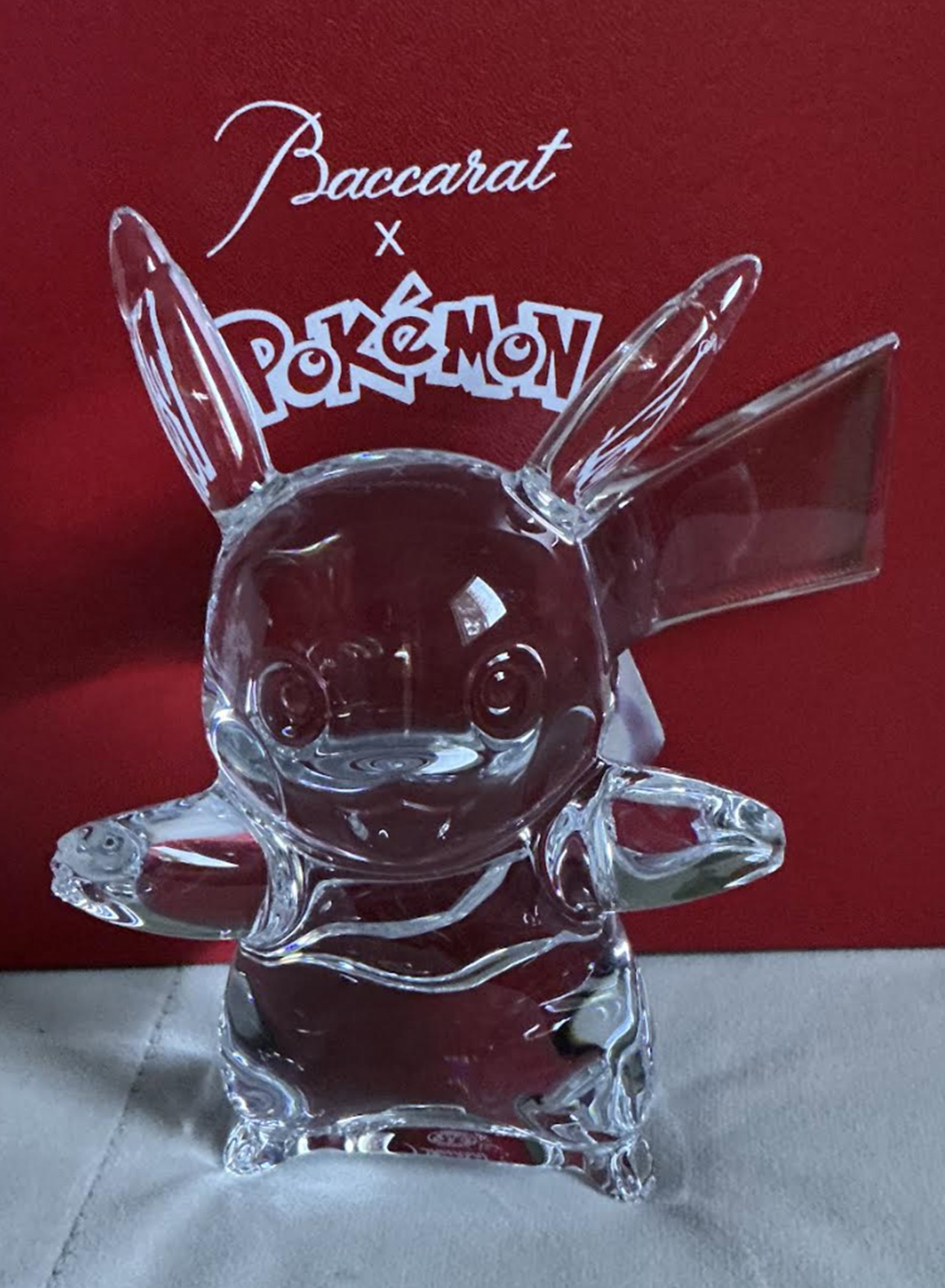 Baccarat Signed Nintendo Crystal Pikachu Figurine With Orig Box: Baccarat Signed Nintendo Crystal Pikachu With Orig Box and Ribbon approx 5.5 inches tall