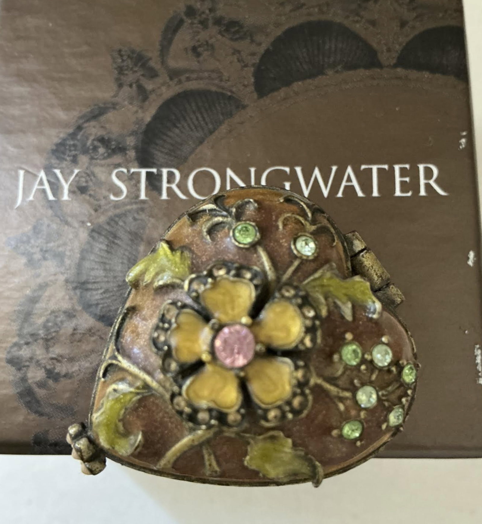 Jay Strongwater Heart Enamel jeweled Trinket With Original Box (1 of 5)