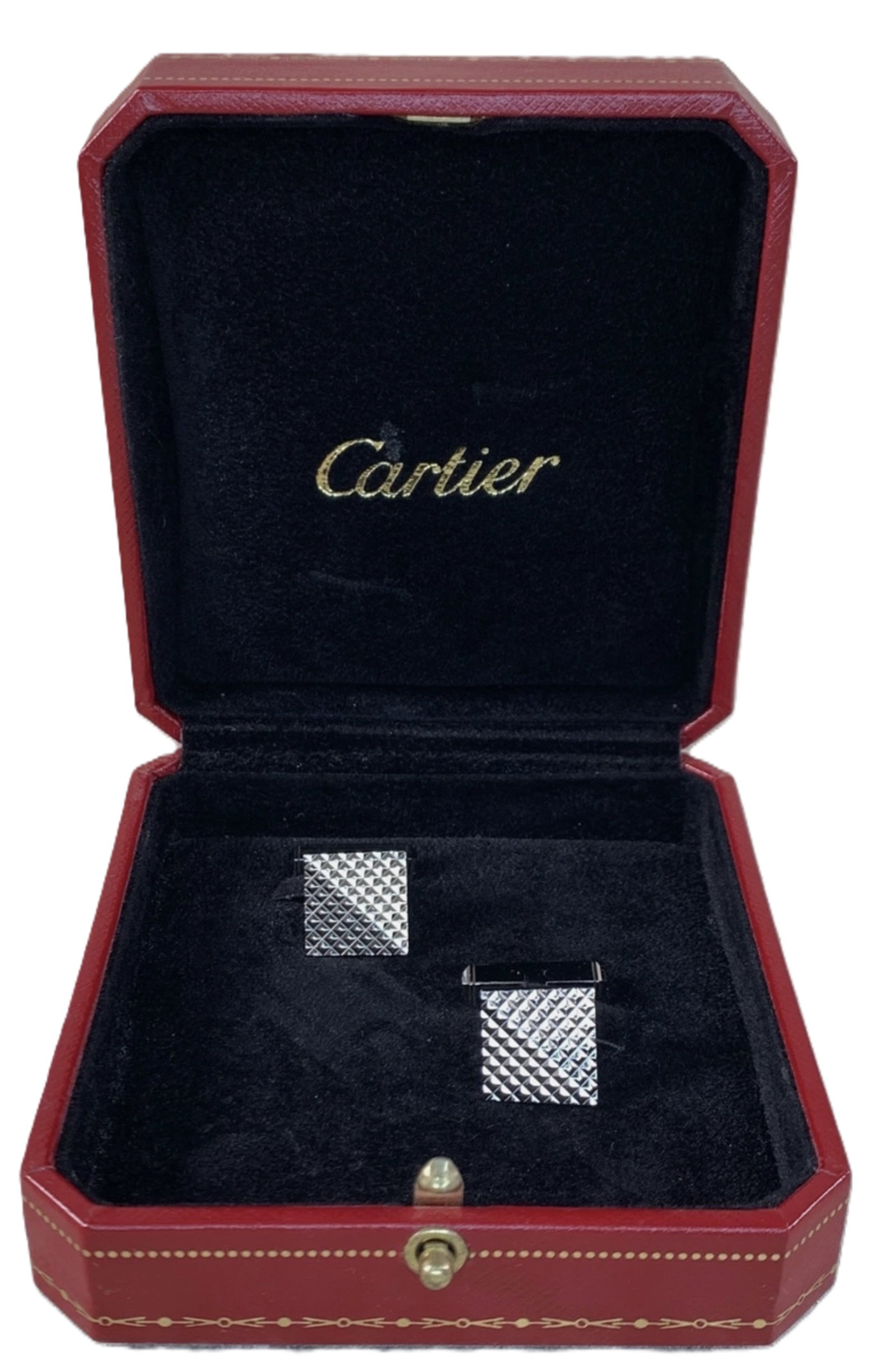 Cartier Sterling Silver Cufflinks With Box: Cartier Sterling Silver Cufflinks With Box