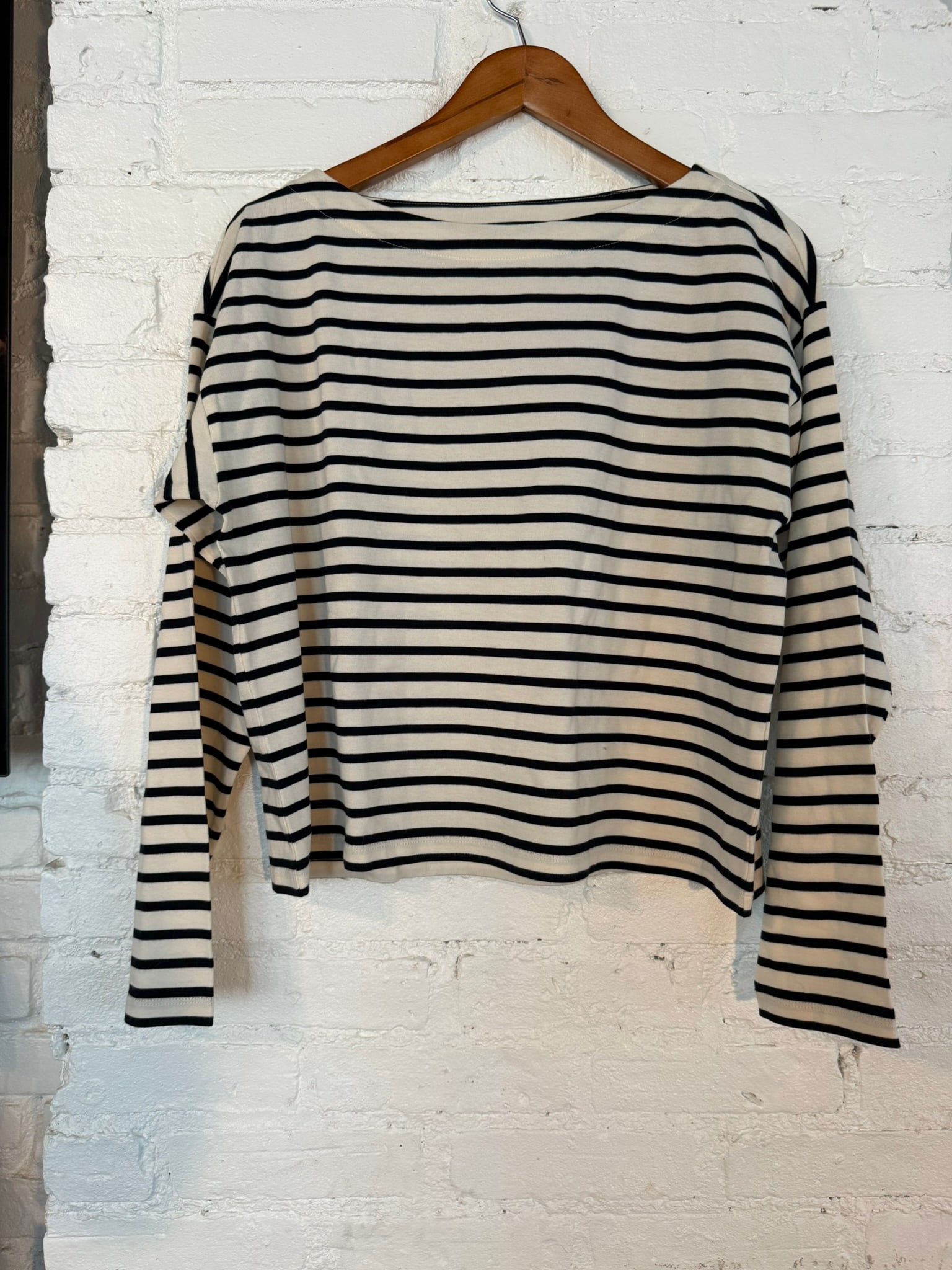 Lauren Ralph Lauren Top: Lauren Ralph Lauren Top New black and cream striped loose fitting medium top