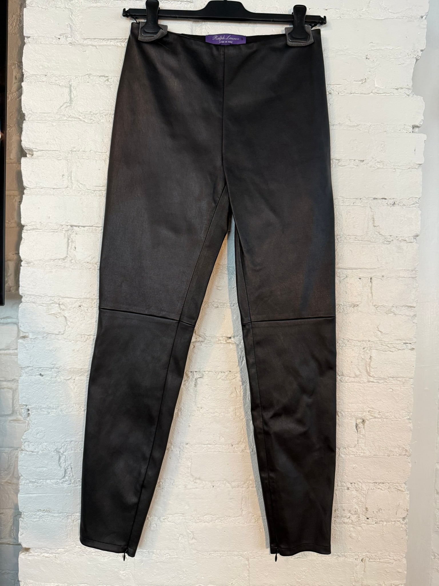 Collection Ralph Lauren Leather Leggings: Collection Ralph Lauren Leather Leggings Size 6, brand new leather leggings. Backed in soft fabric. Has good stretch