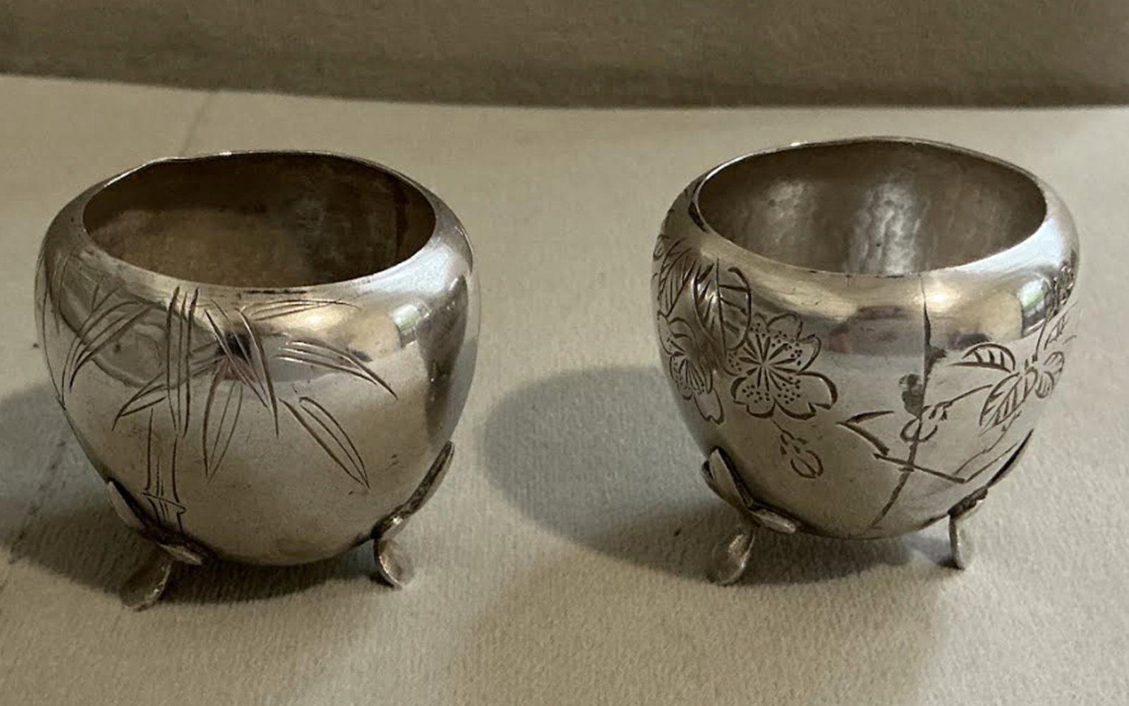 Japanese Sterling Export Silver Meiji Salt Cellars (1 of 7)